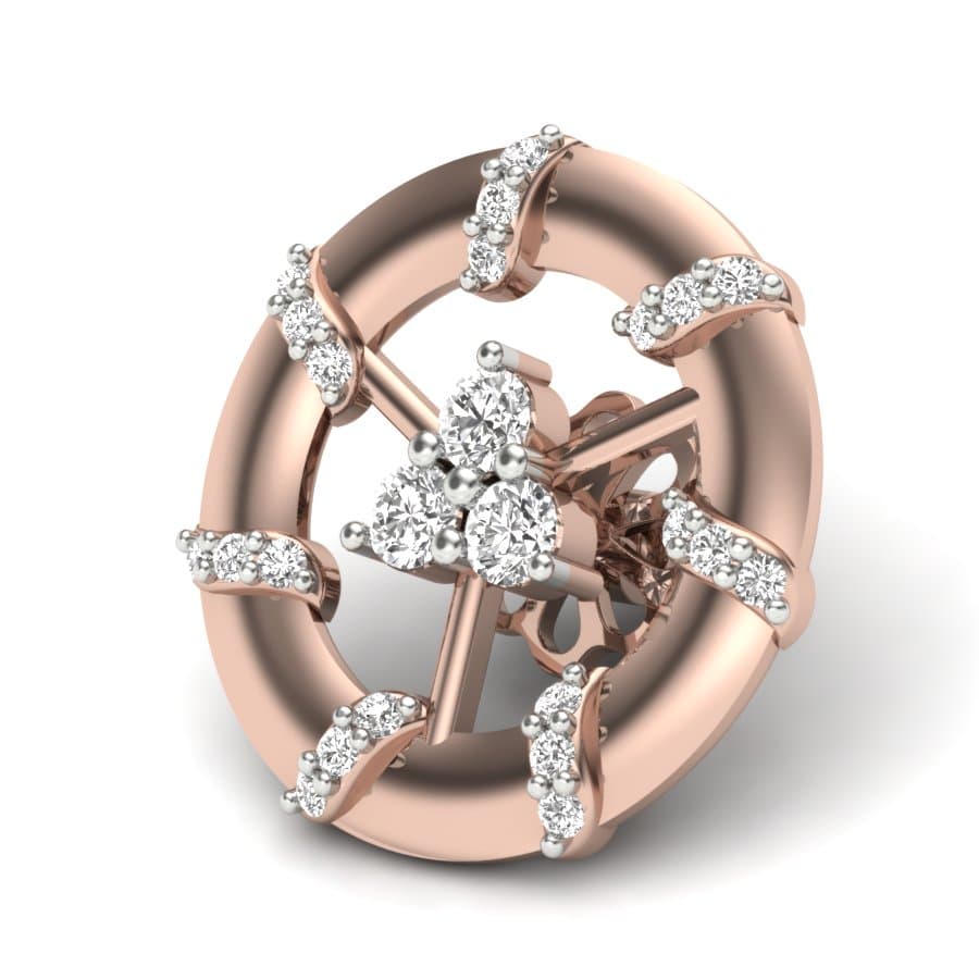 Spokes Moon Diamond Earrings