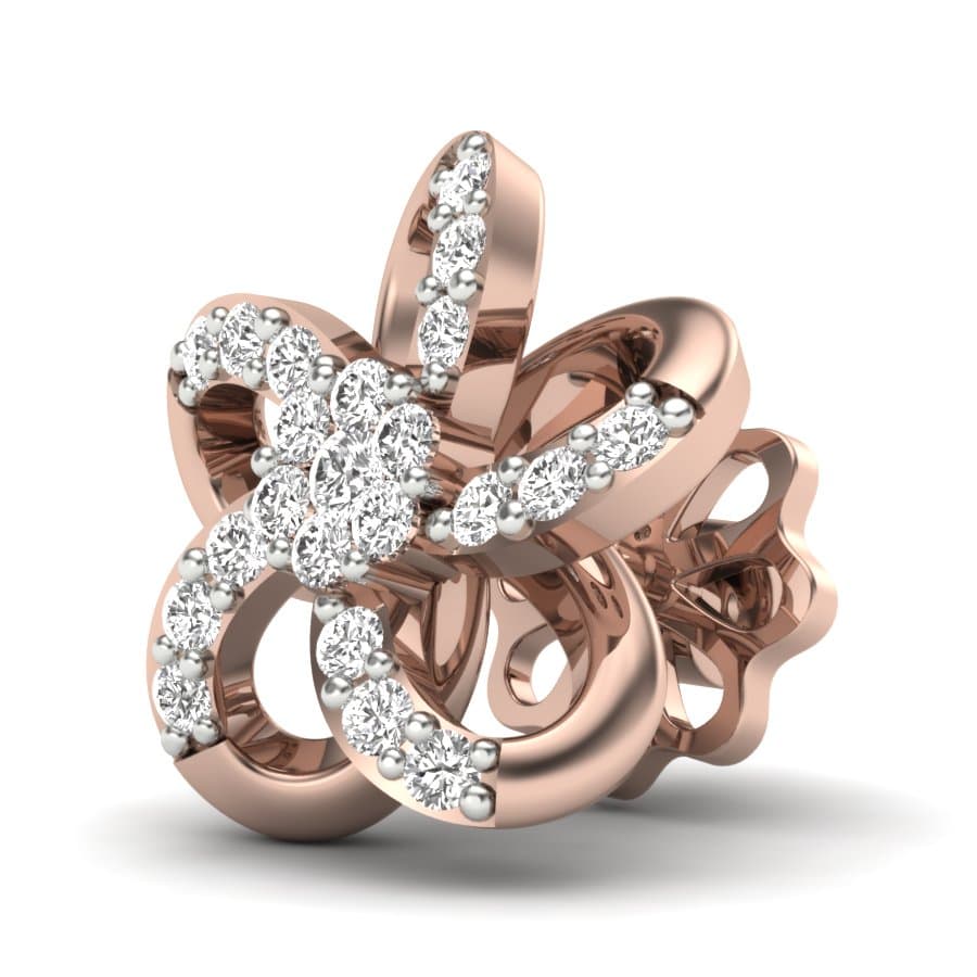 Twisting Fleur Diamond Earrings