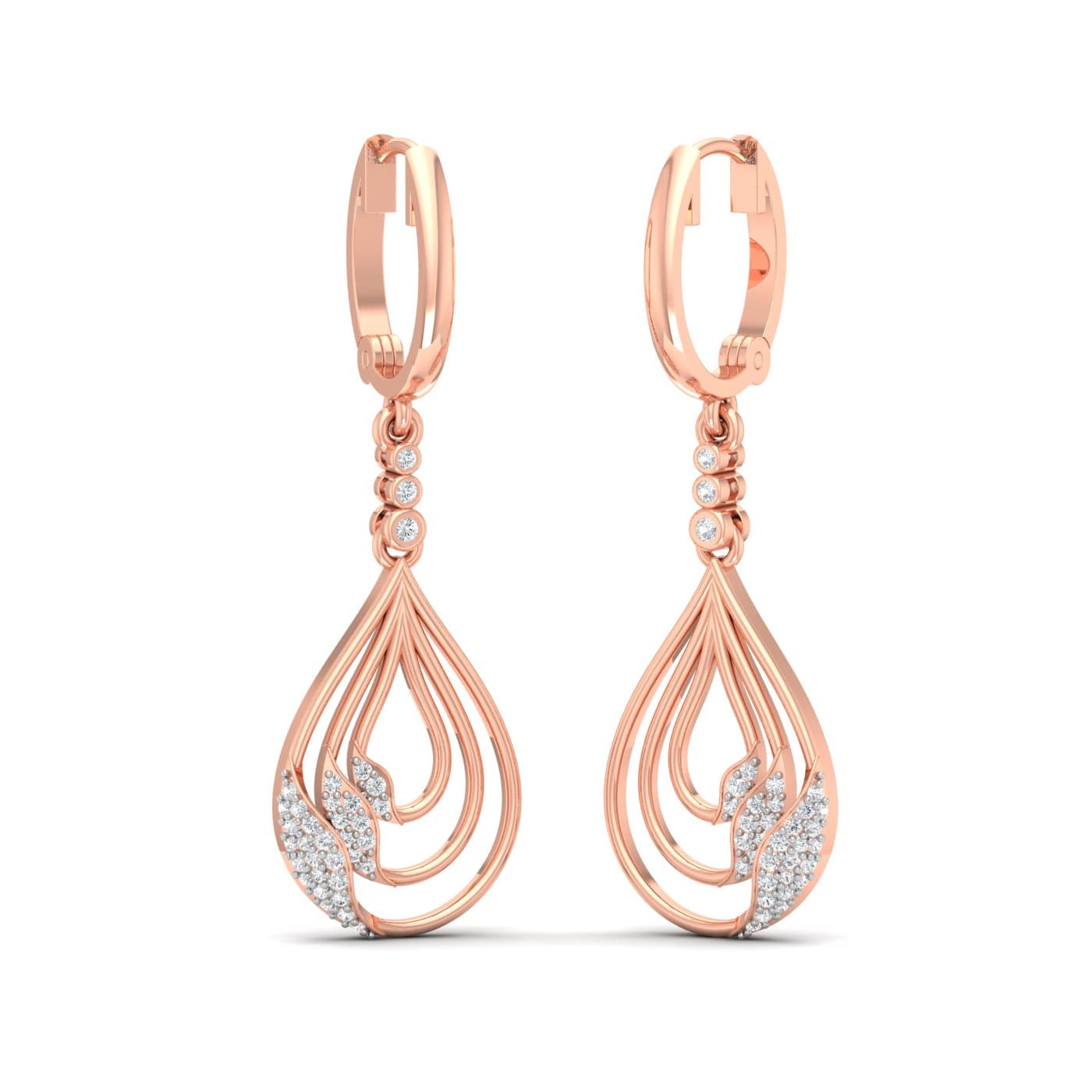 Trio Water Droplets Diamond Earrings