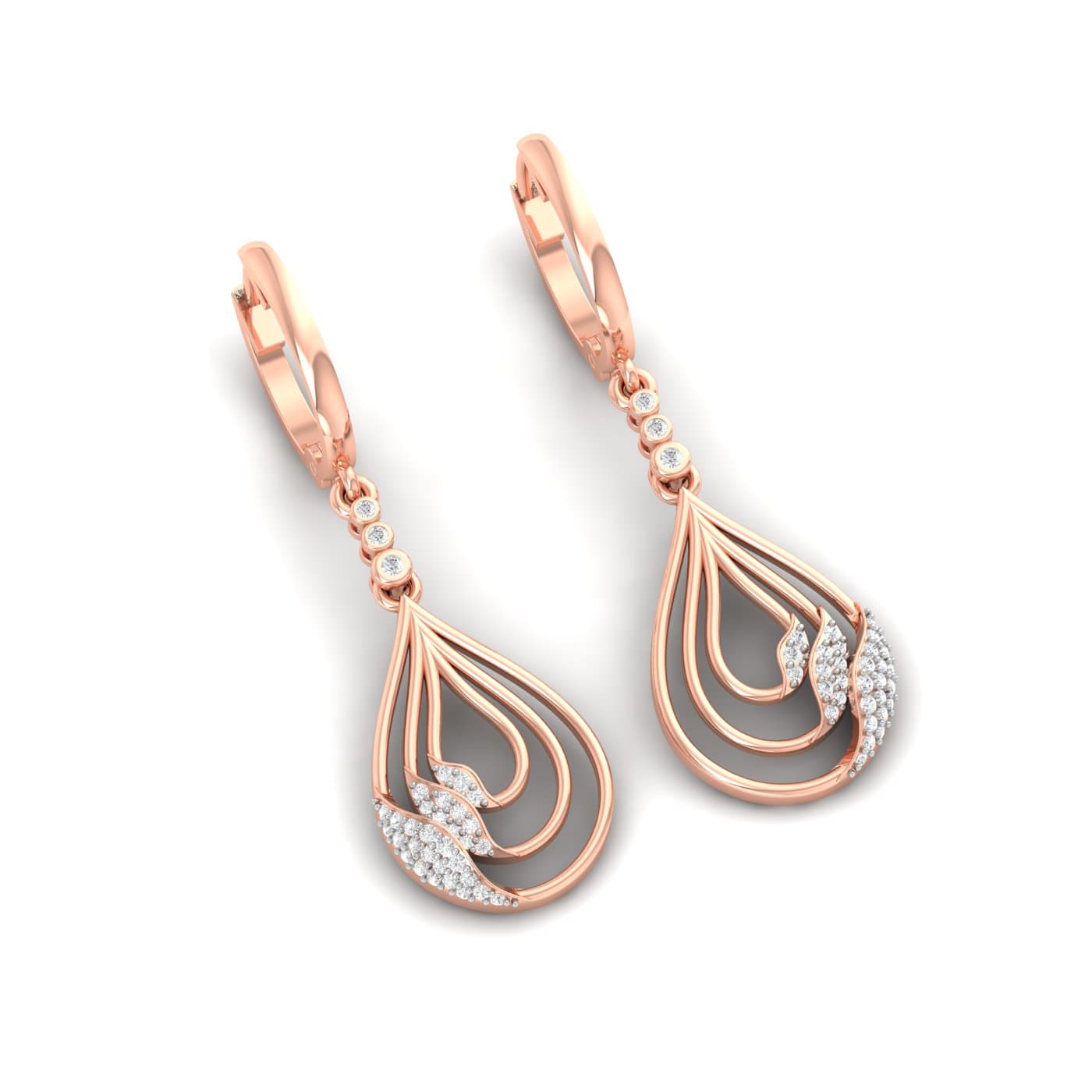 Trio Water Droplets Diamond Earrings