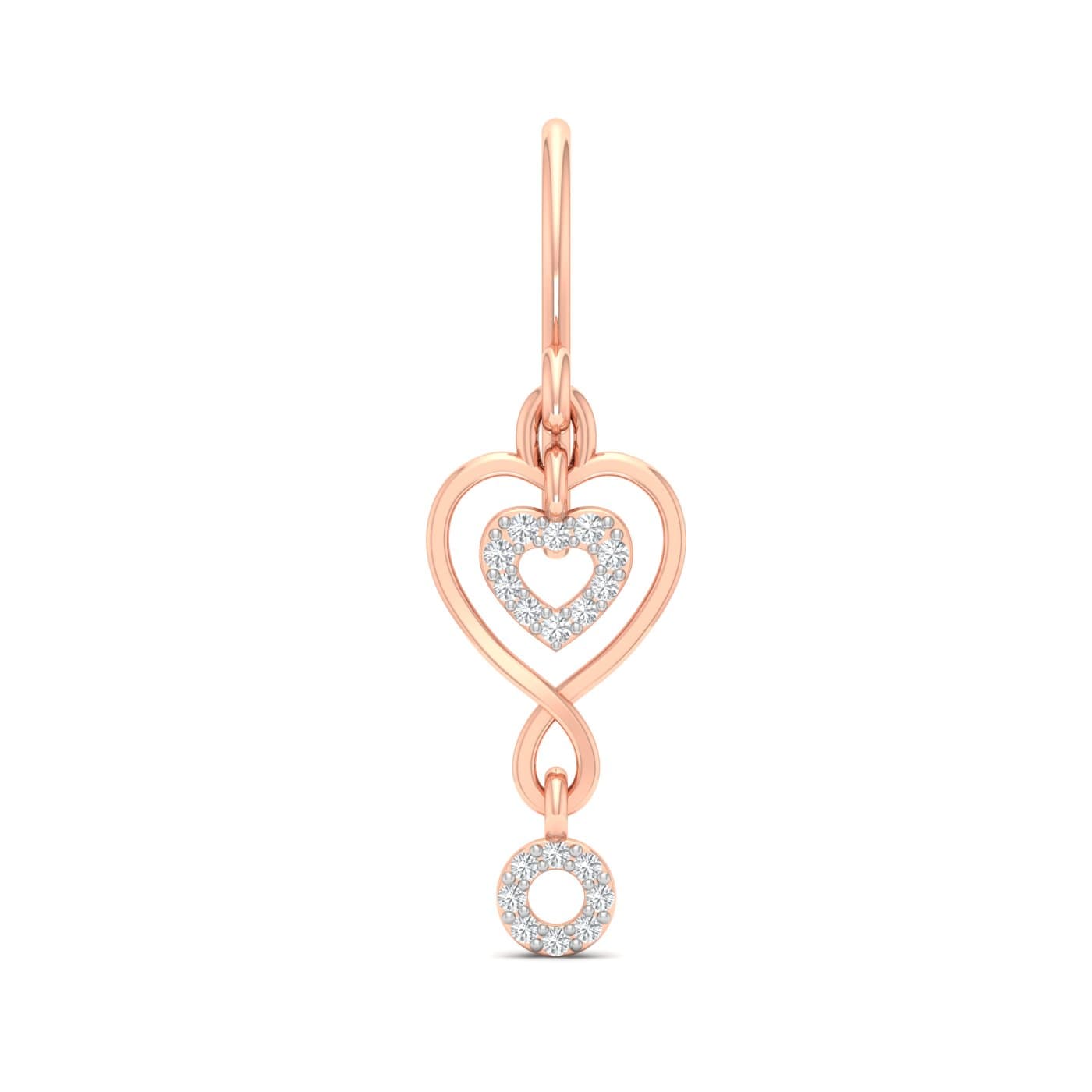Heart Shape Droplet Diamond Earrings