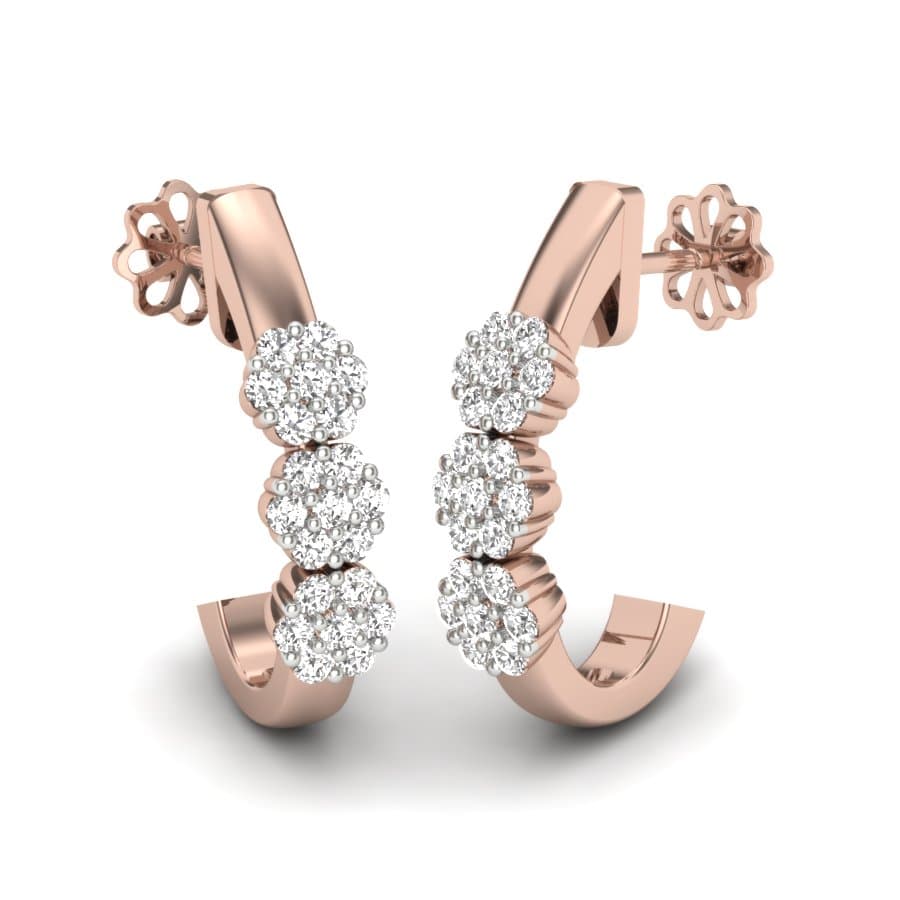 Alina Half Hoop Diamond Earrings