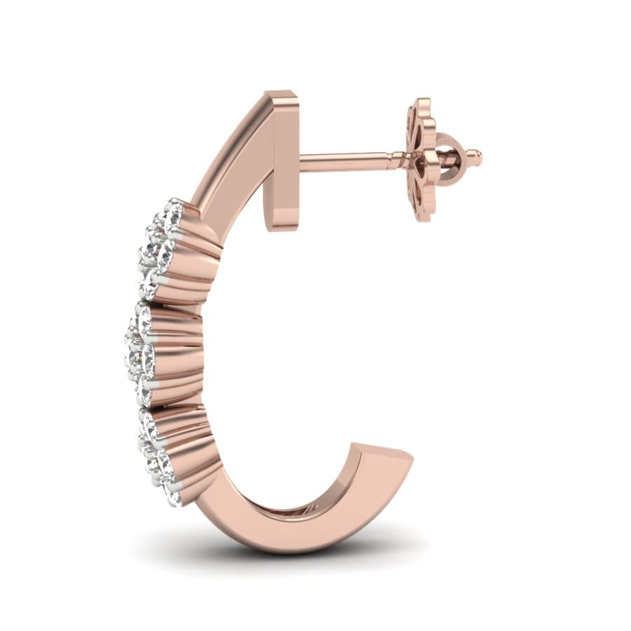 Alina Half Hoop Diamond Earrings