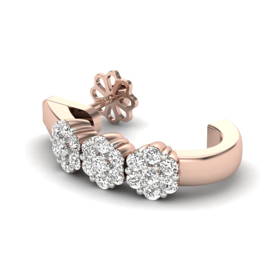 Alina Half Hoop Diamond Earrings