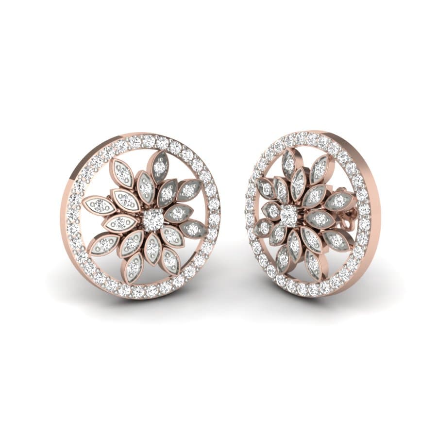 Frame Cute Petal Diamond Earrings