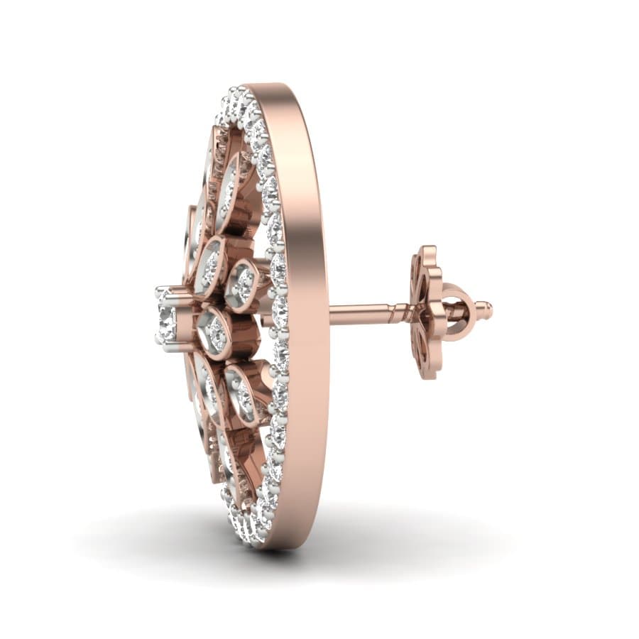 Frame Cute Petal Diamond Earrings