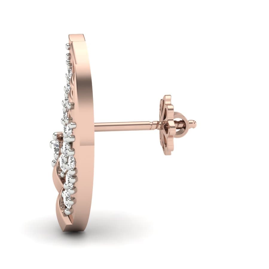 Curling Petals Diamond Earrings