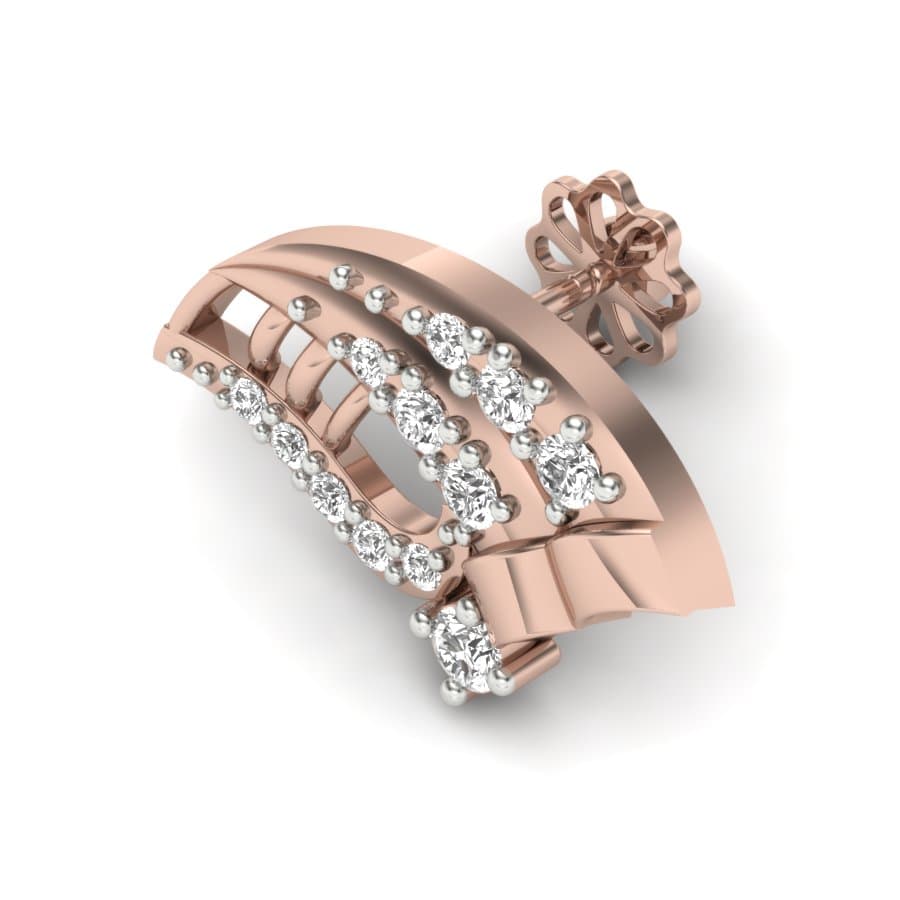Curling Petals Diamond Earrings