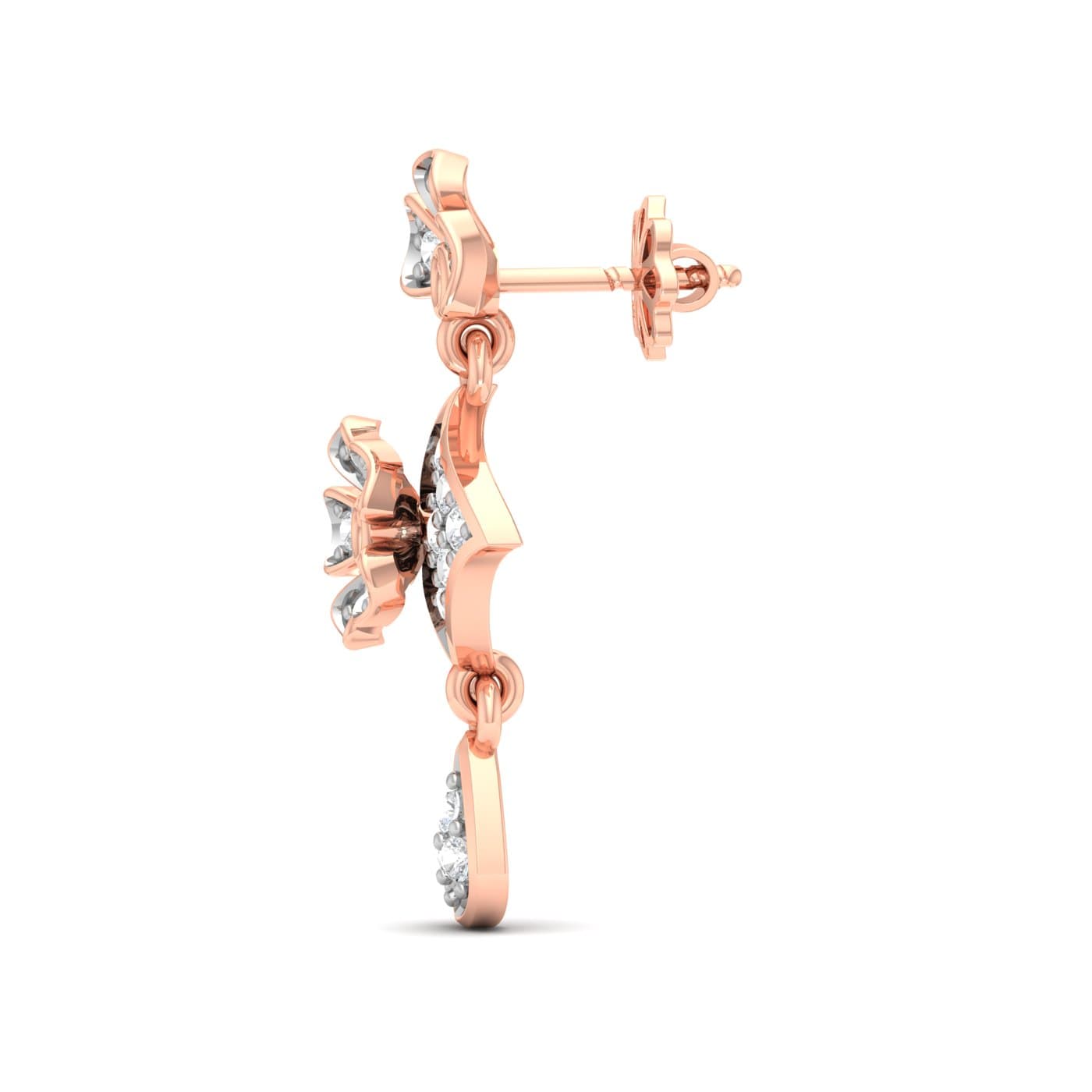 Two Fleur Drop Diamond Earrings