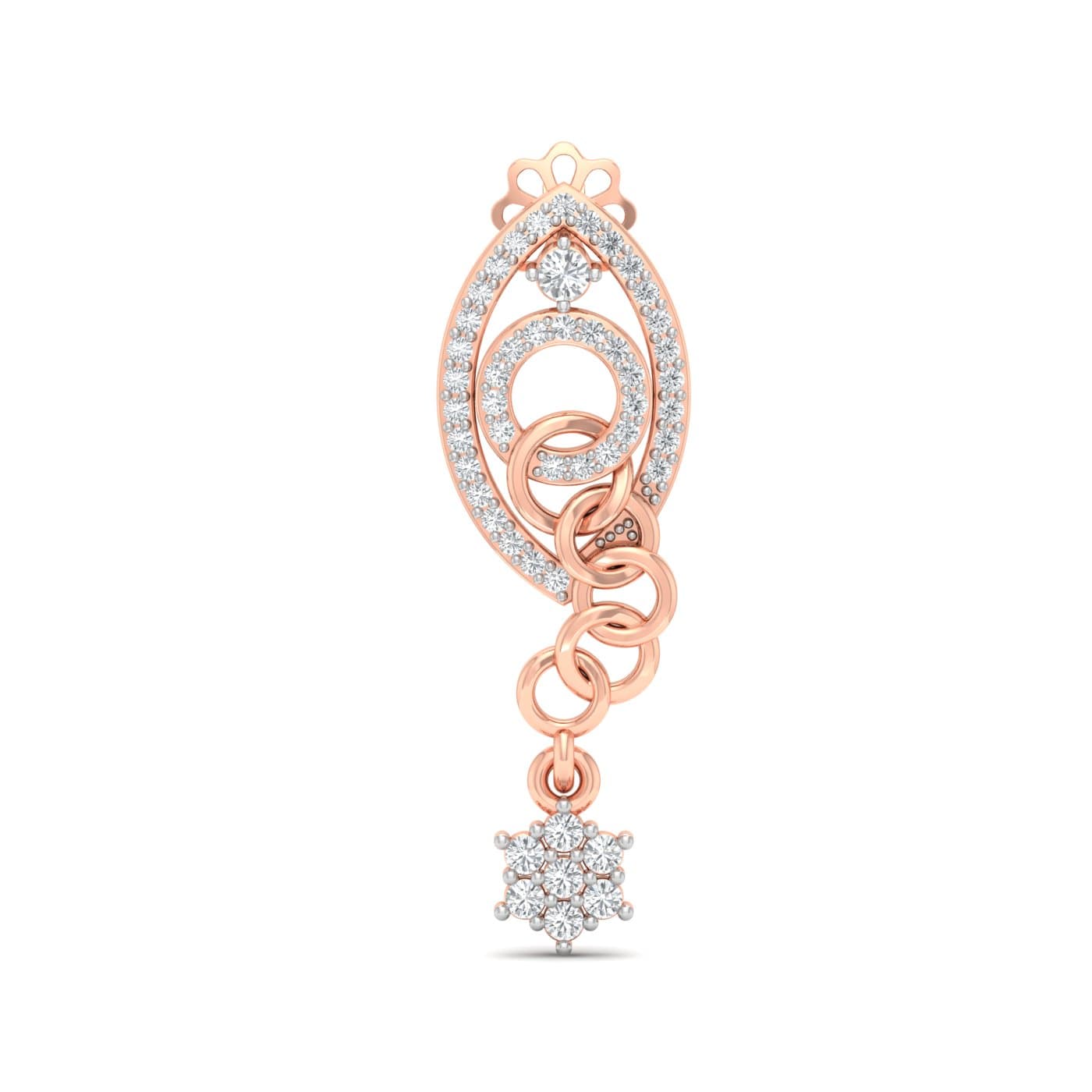 Sparkling Eye Shape Diamond Earrings