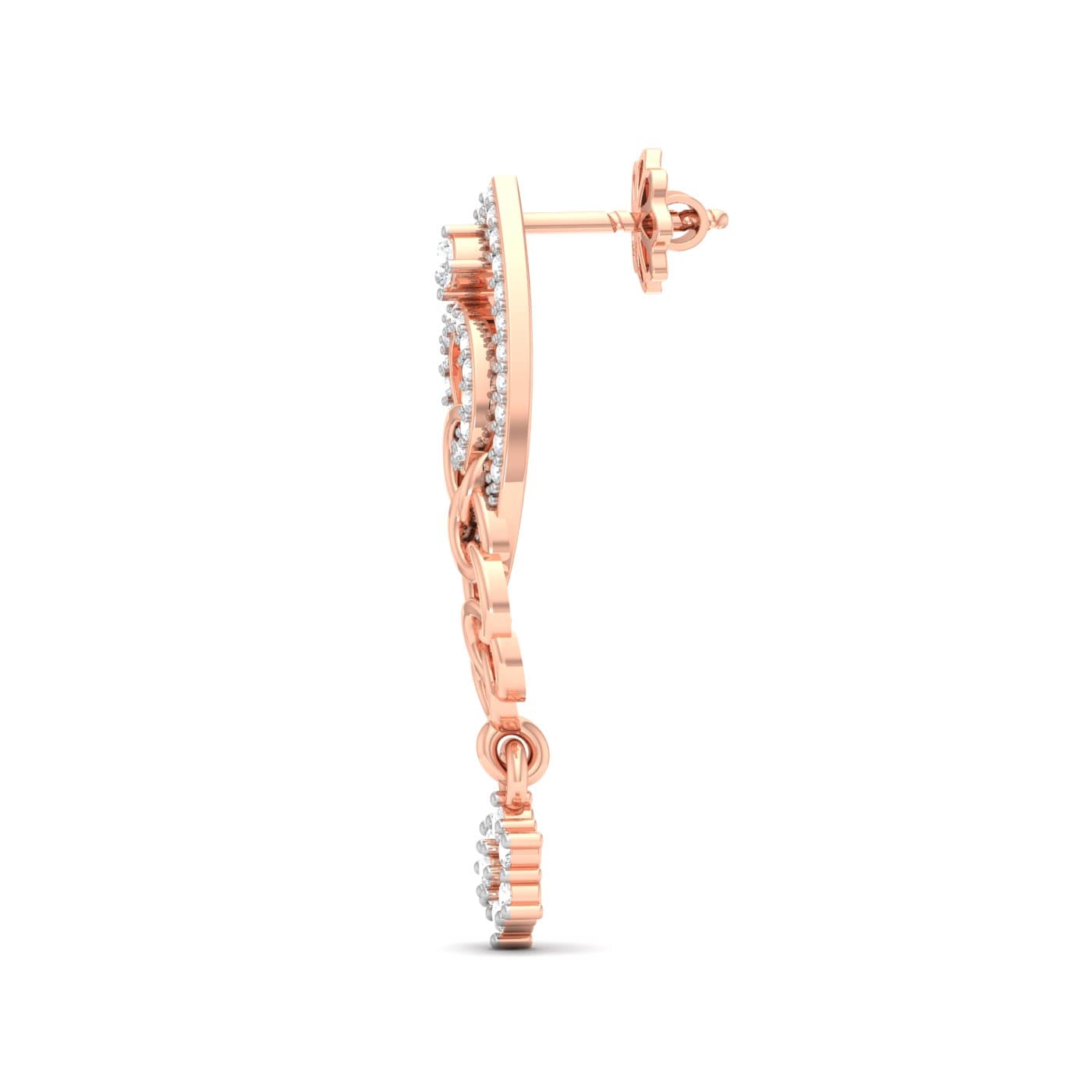 Sparkling Eye Shape Diamond Earrings