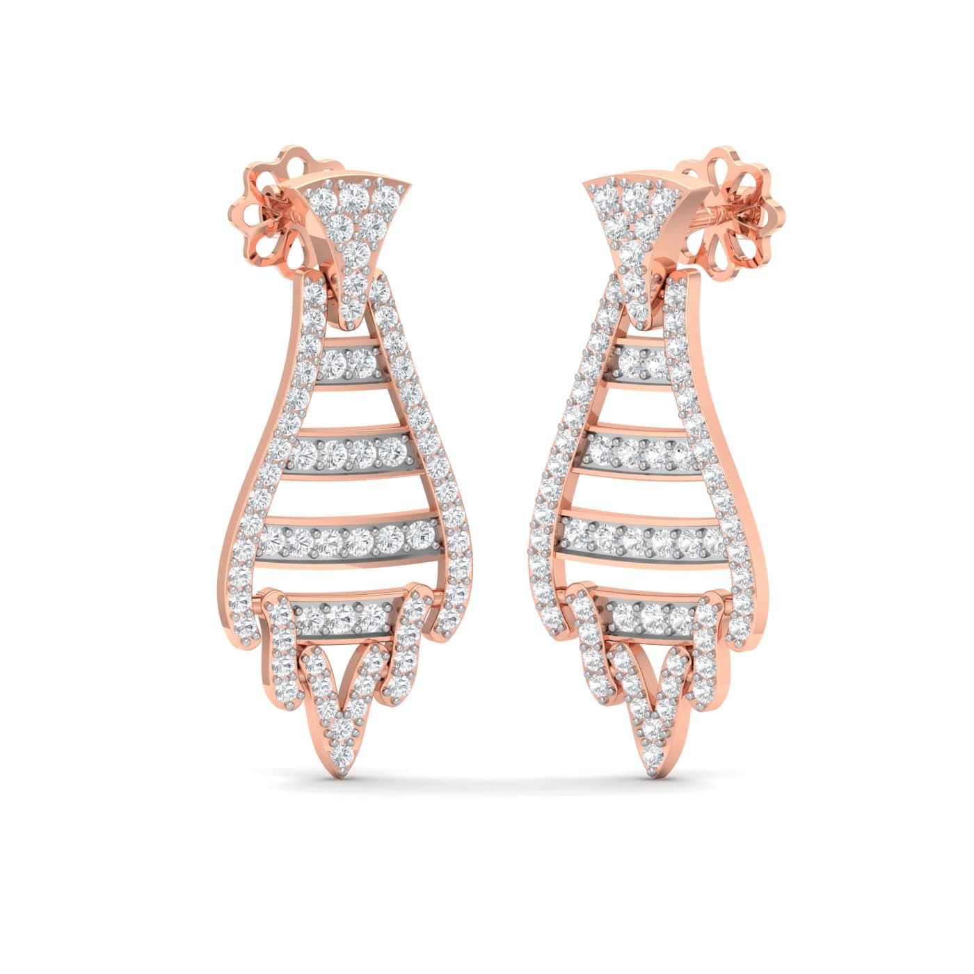 Swish Twill Drop Diamond Earrings