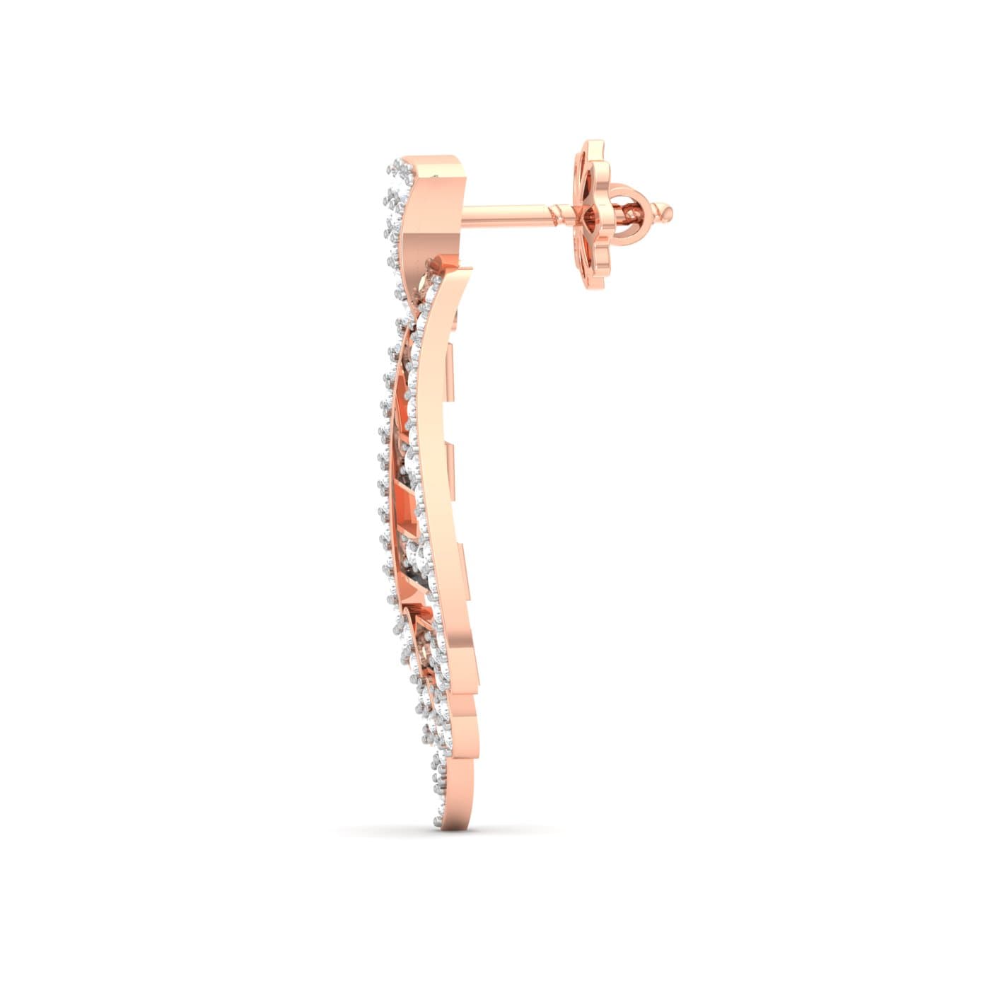 Swish Twill Drop Diamond Earrings