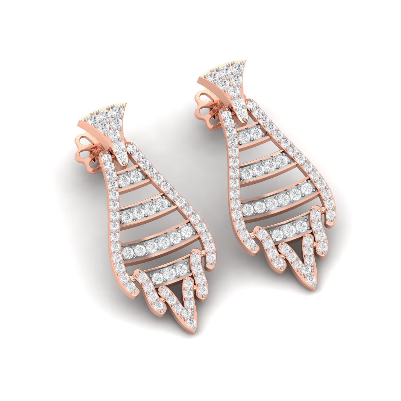 Swish Twill Drop Diamond Earrings