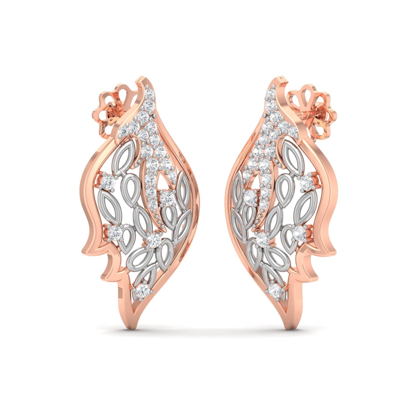 Dazzling Leafy Diamond Earring