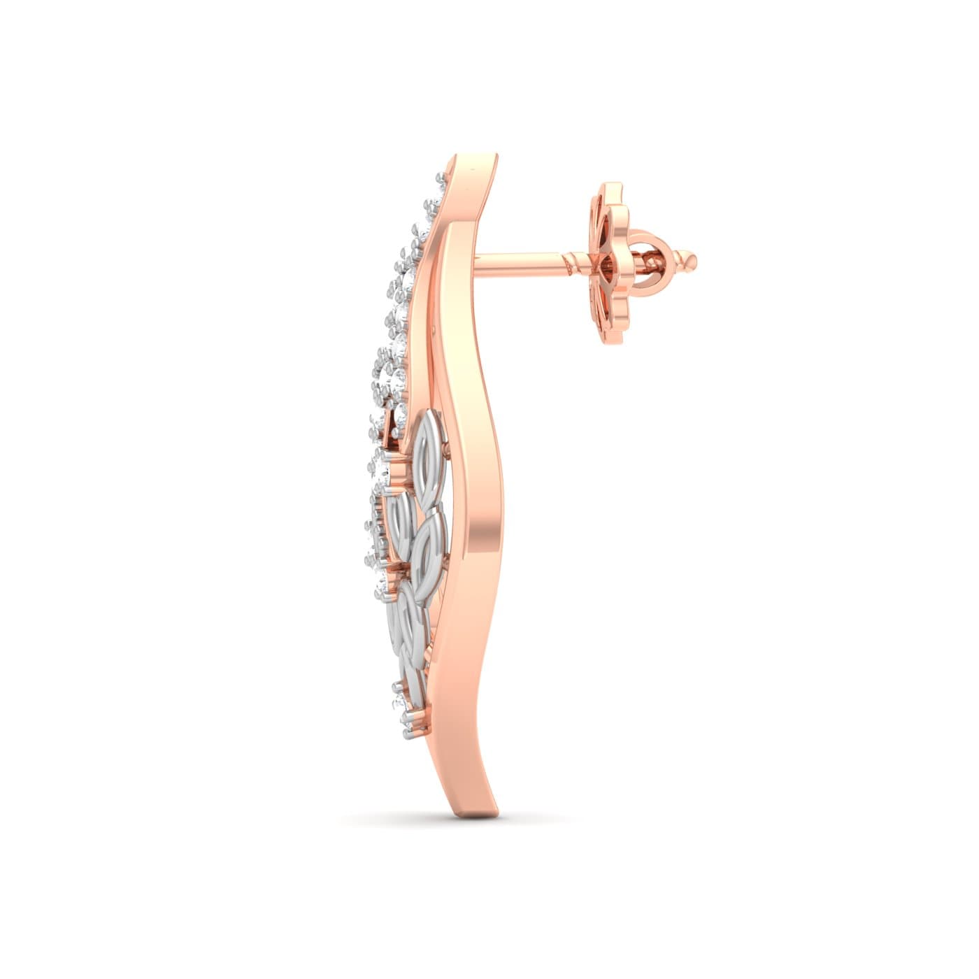 Dazzling Leafy Diamond Earring