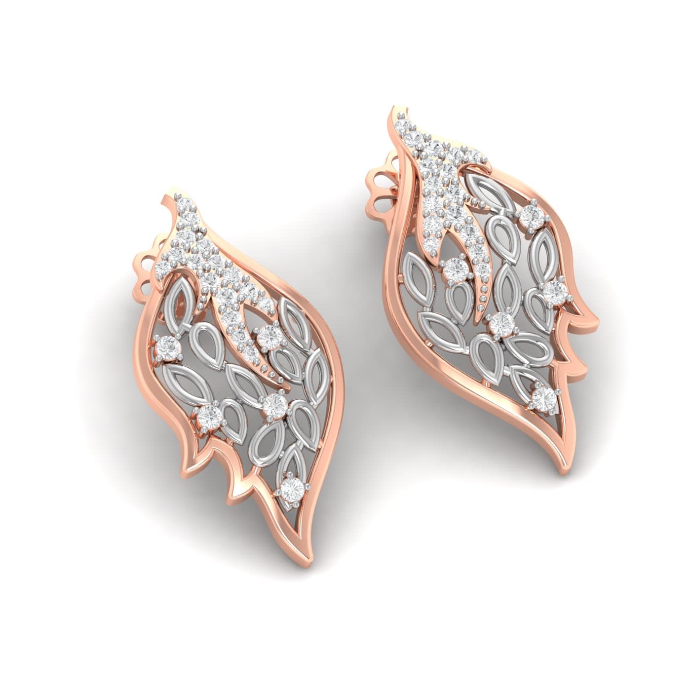 Dazzling Leafy Diamond Earring