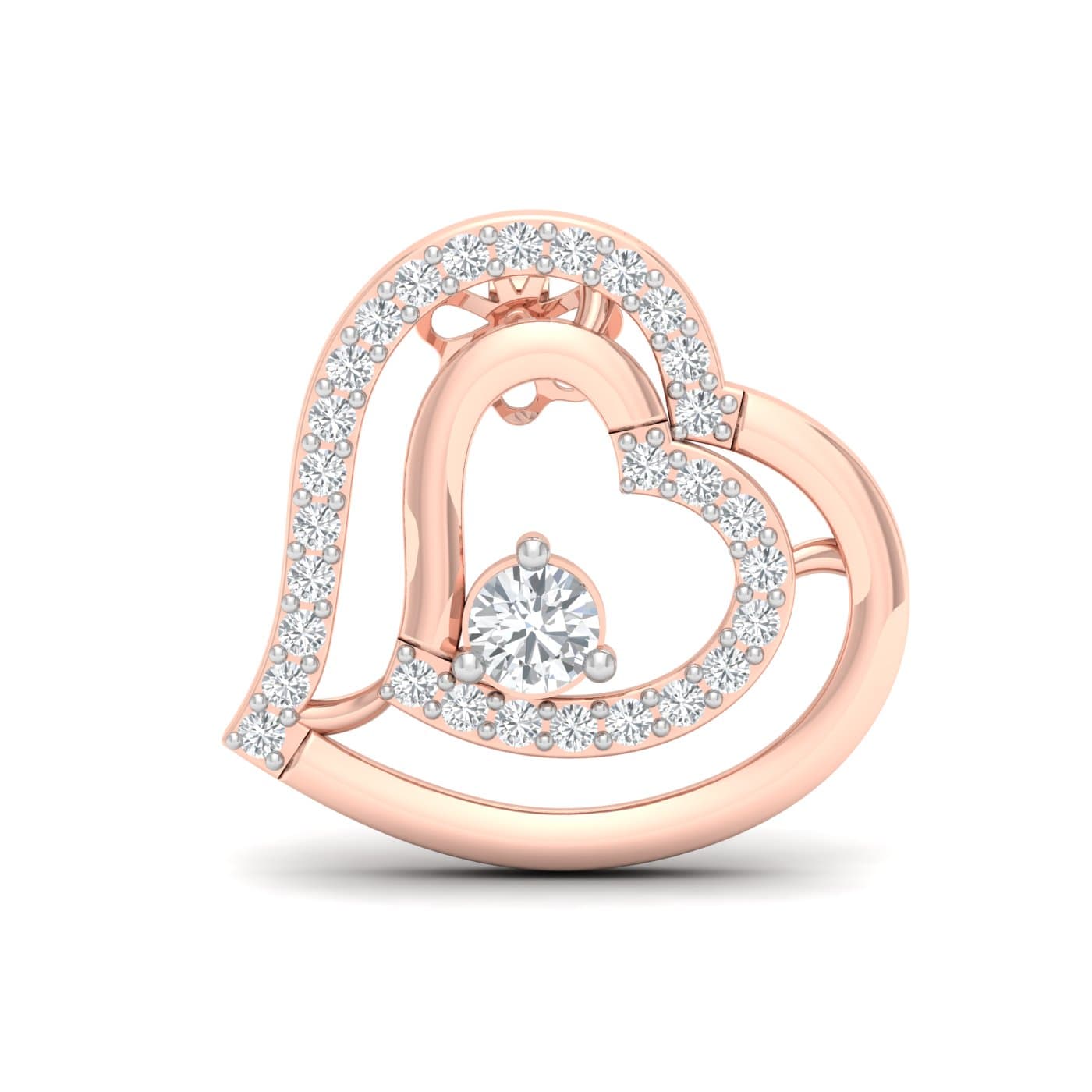 Duo Heart Diamond Earrings