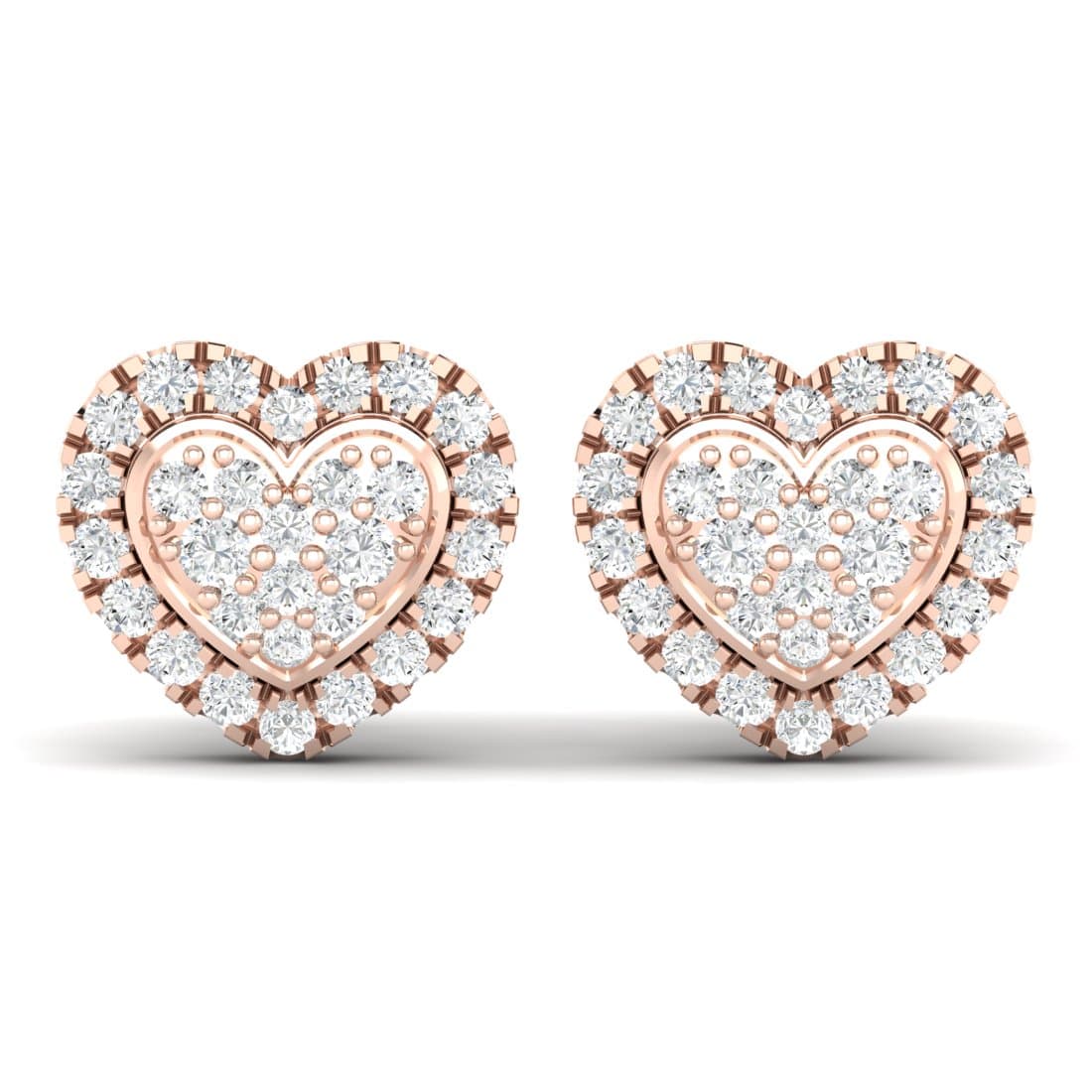 Round Frame Diamond Stud Earrings
