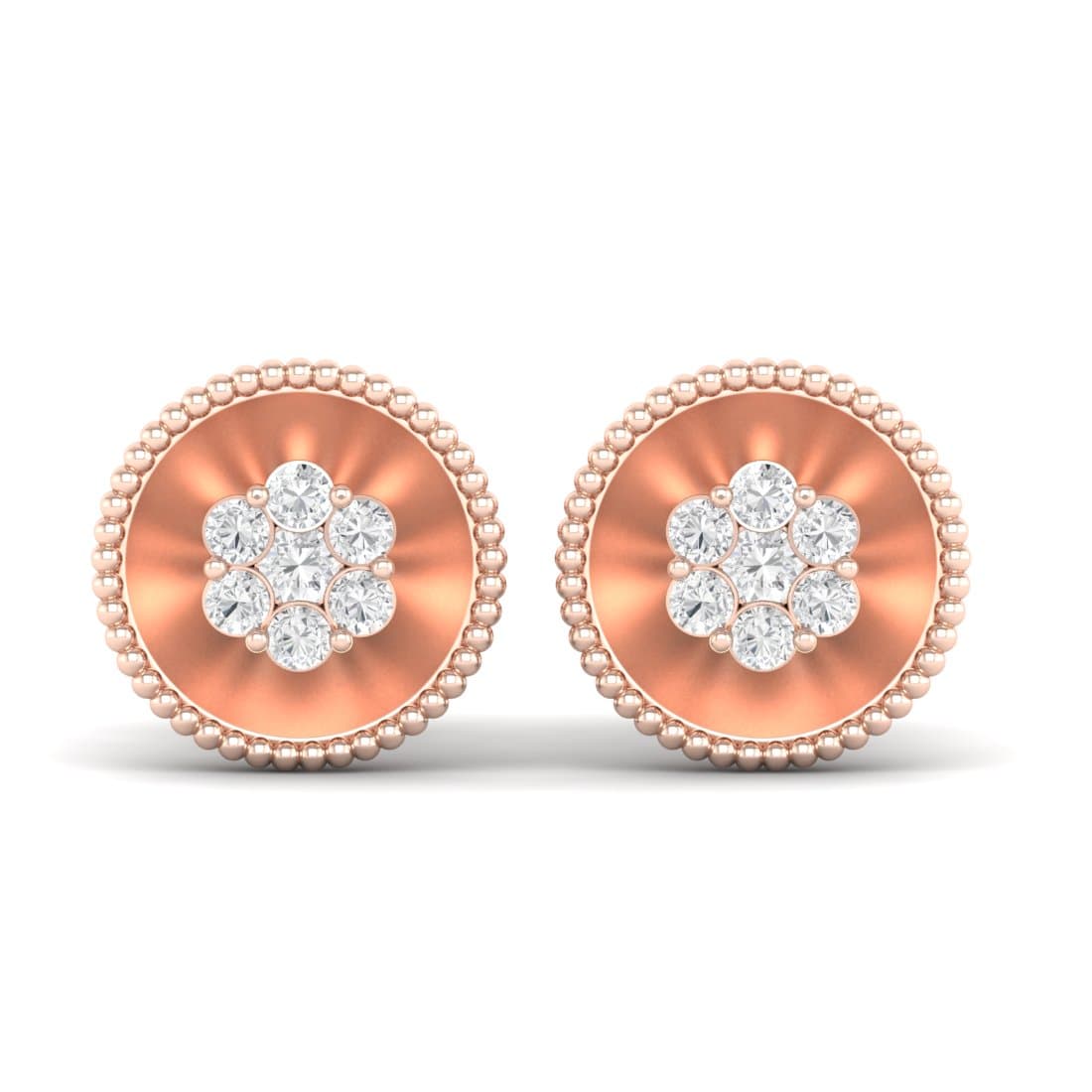 Floret Diamond Stud Earrings
