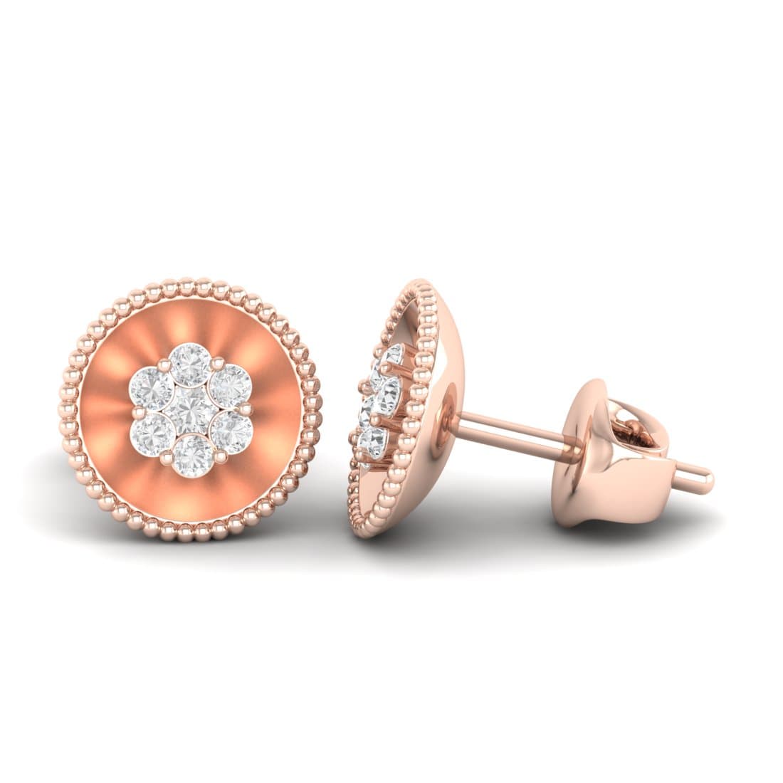 Floret Diamond Stud Earrings