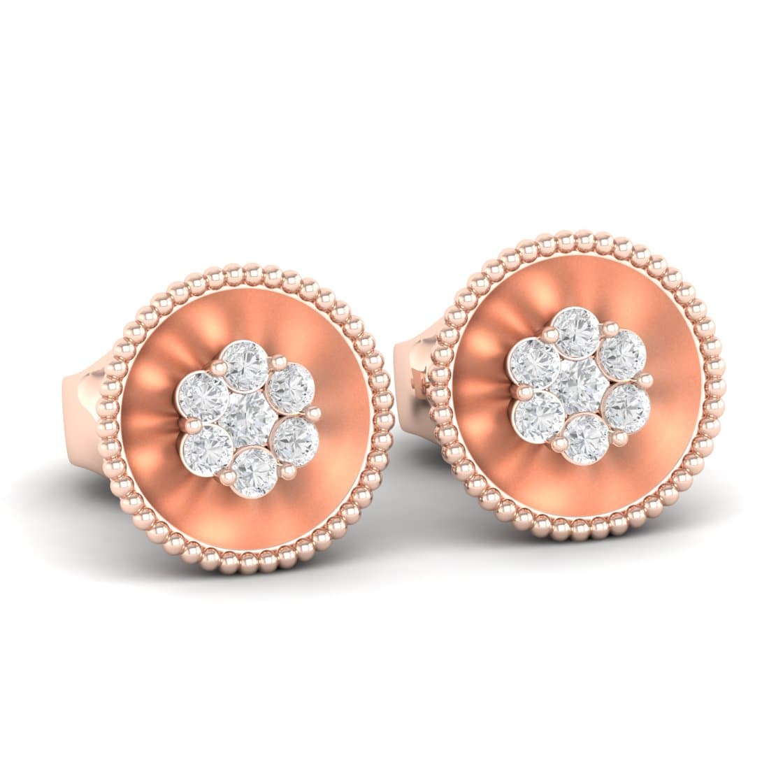 Floret Diamond Stud Earrings