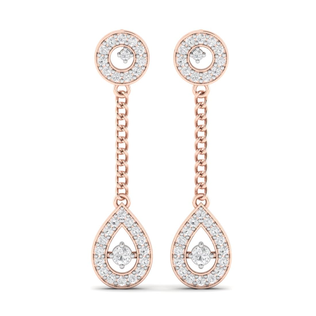 Glinting Blossom Drop Diamond Earrings