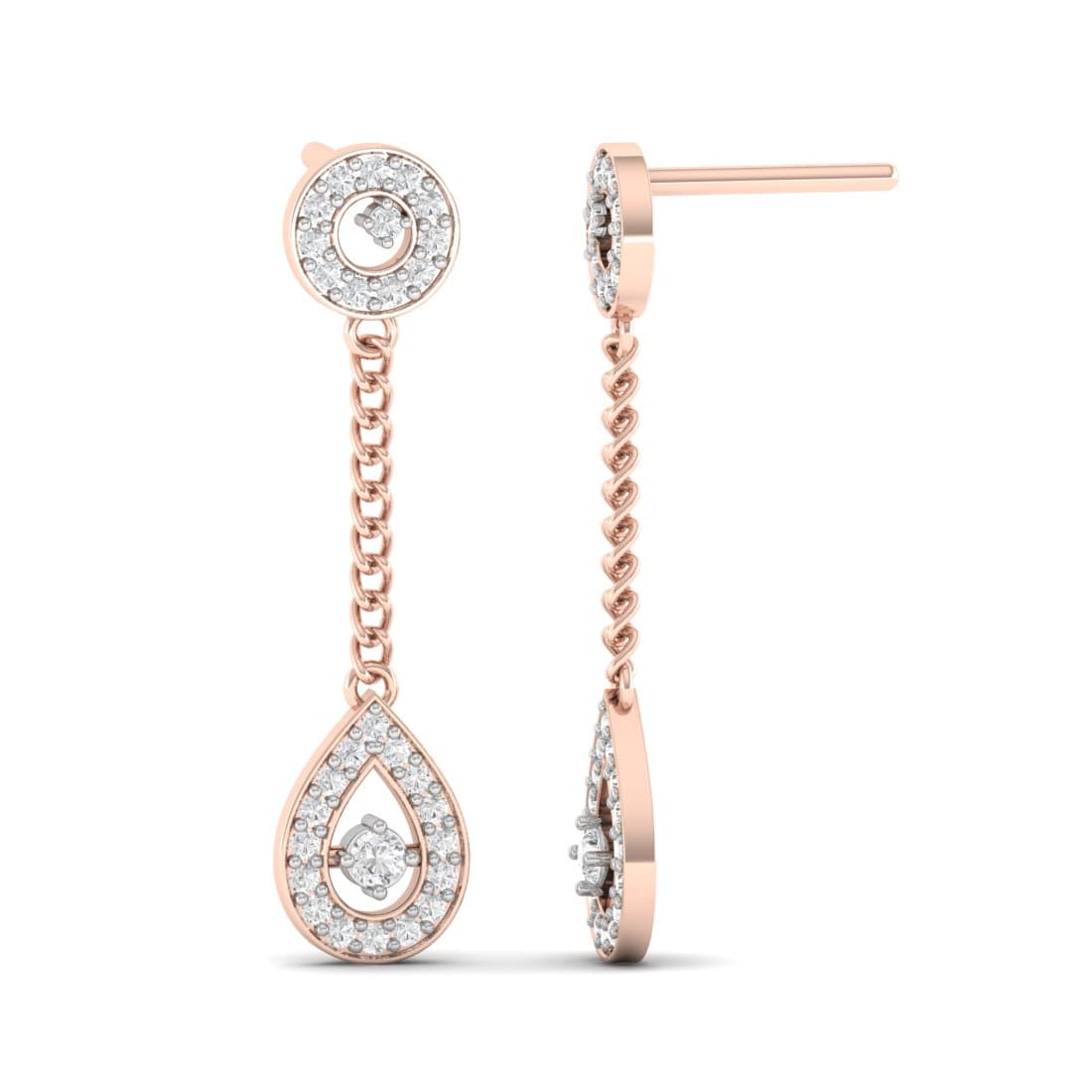 Glinting Blossom Drop Diamond Earrings