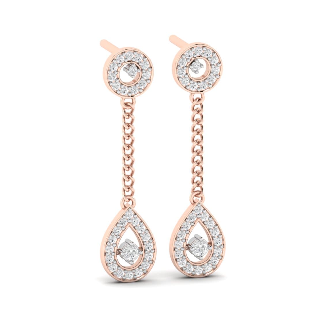 Glinting Blossom Drop Diamond Earrings