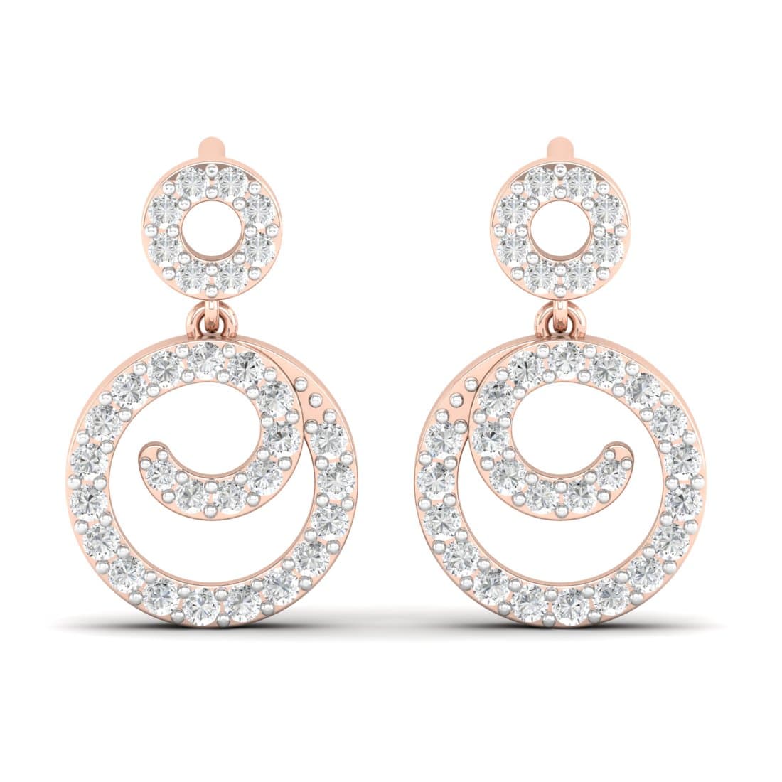 Anika Swirl Drop Diamond Earrings