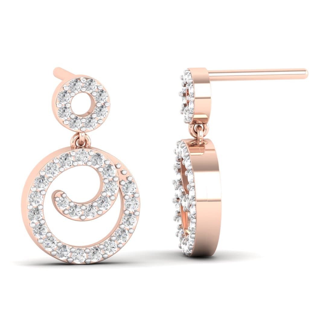 Anika Swirl Drop Diamond Earrings