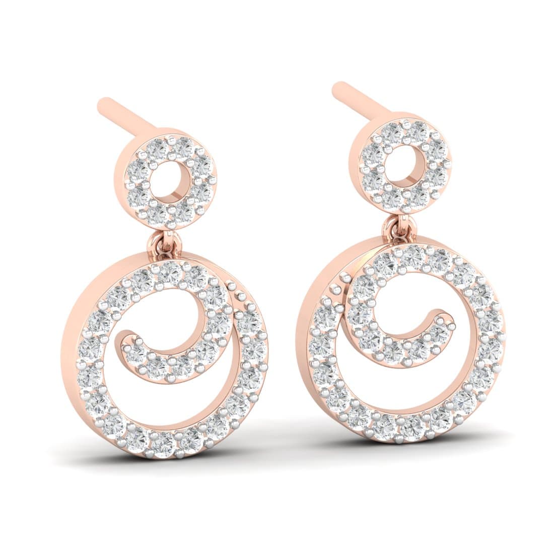Anika Swirl Drop Diamond Earrings