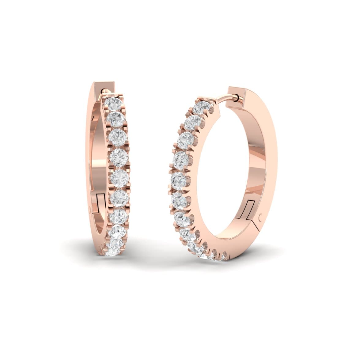 Circle Diamond Stud Earrings