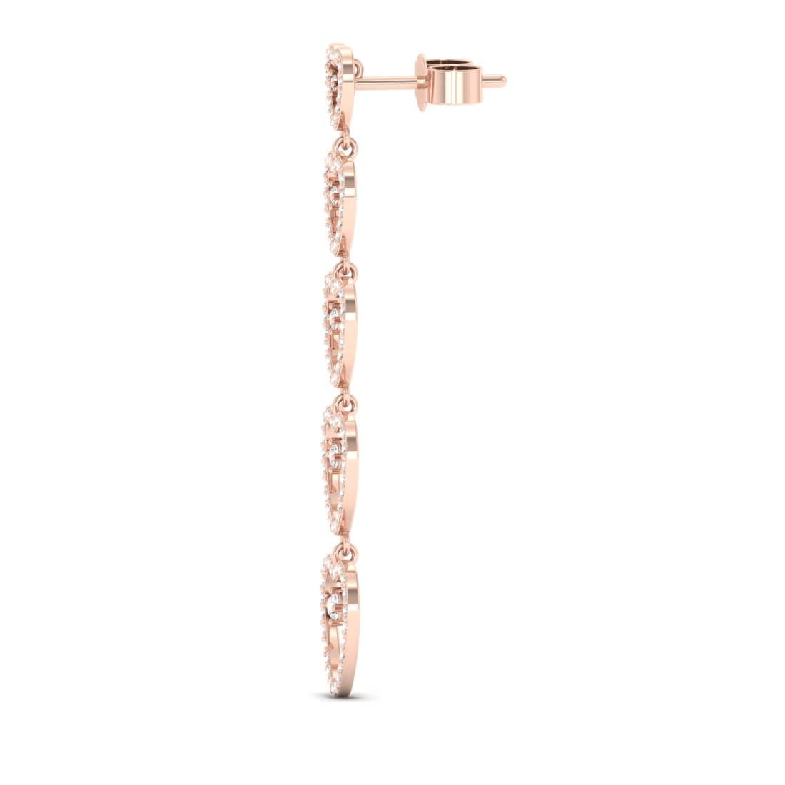 Fine Heart Drop Diamond Earrings