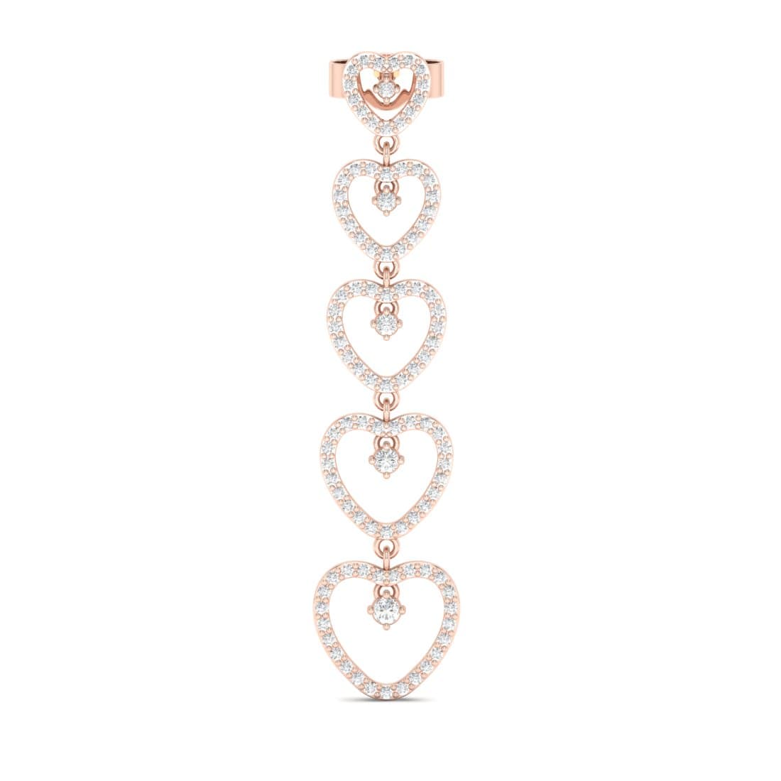 Fine Heart Drop Diamond Earrings