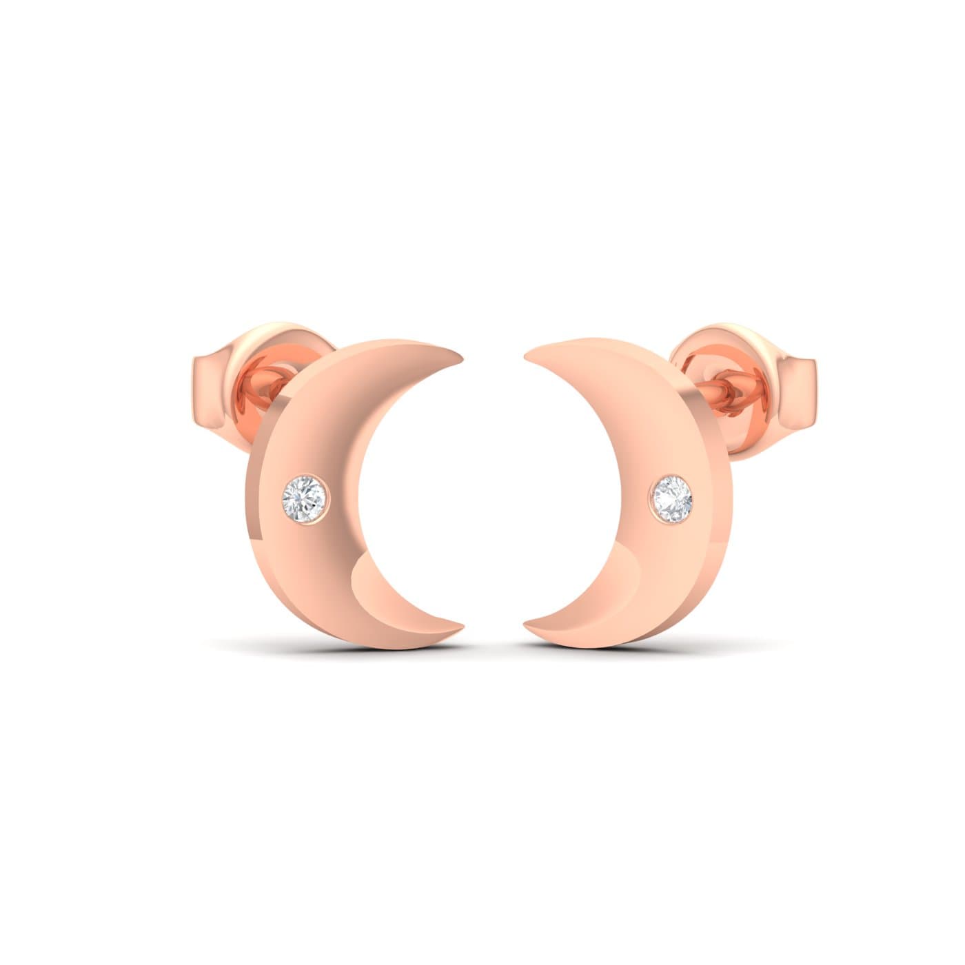 Half Moon Diamond Earrings For Kids