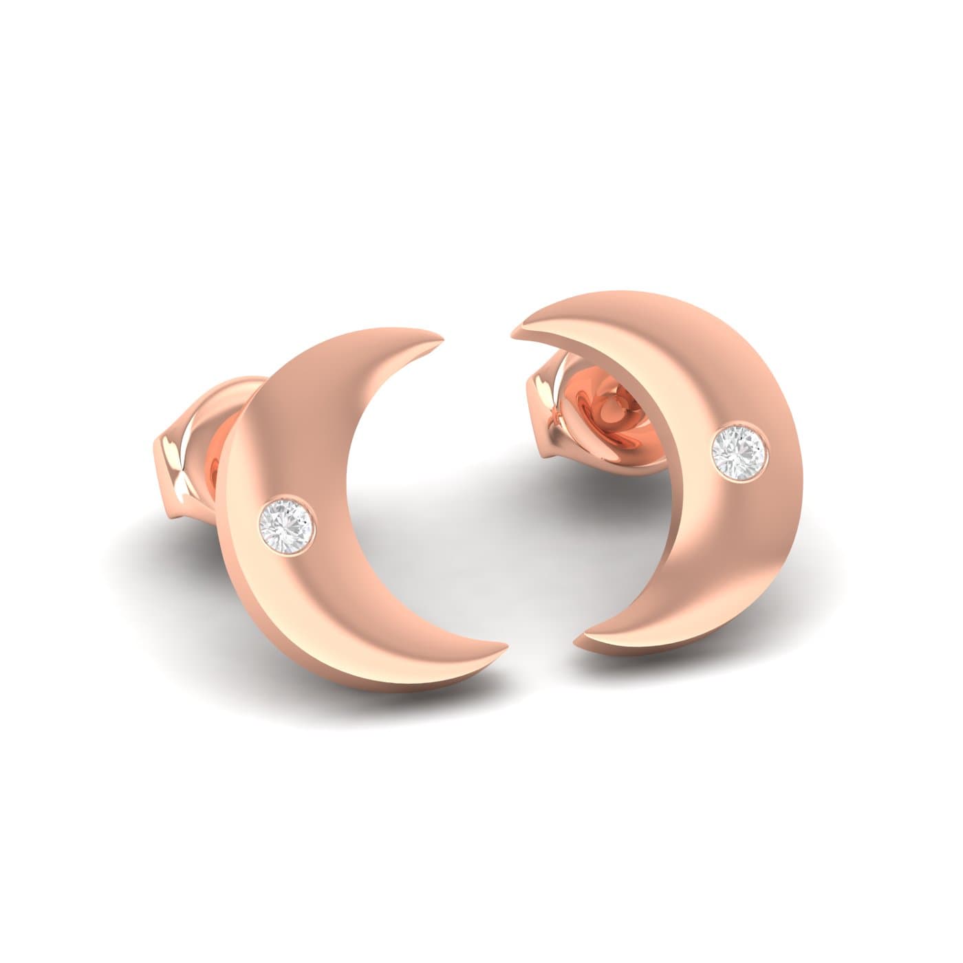 Half Moon Diamond Earrings For Kids