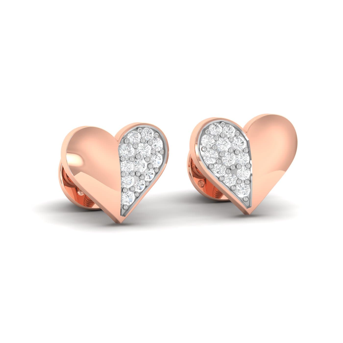 Sparkling Heart Diamond Earrings