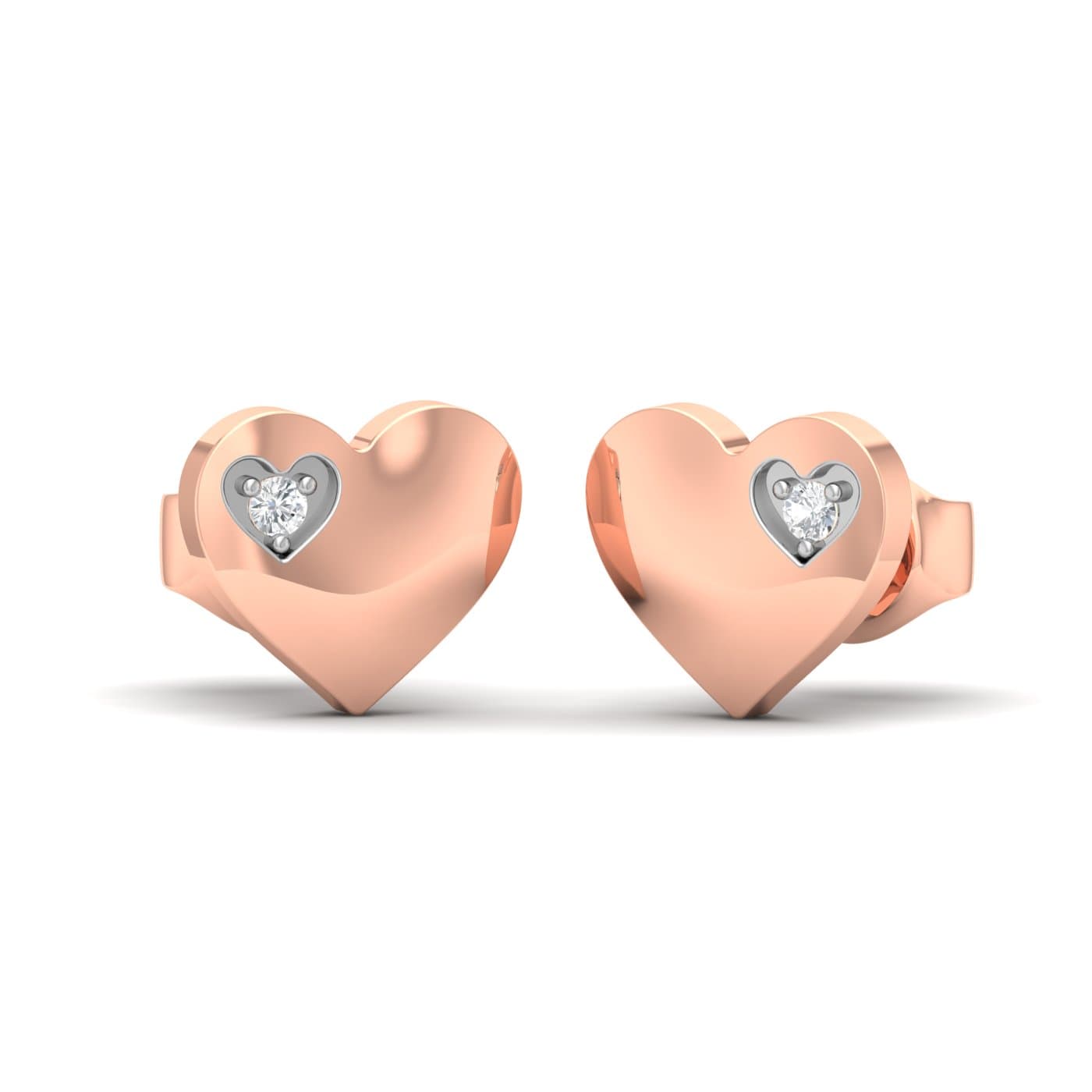 Cute Heart Diamond Earrings