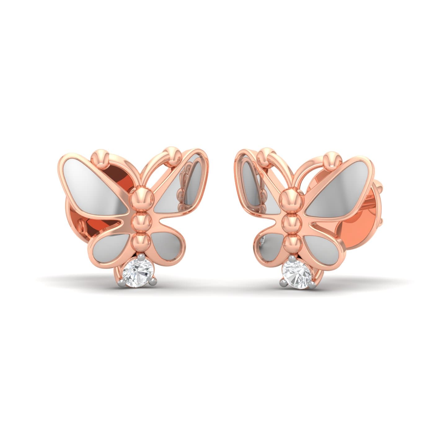 Tiny Butterflys Kids Diamond Earrings