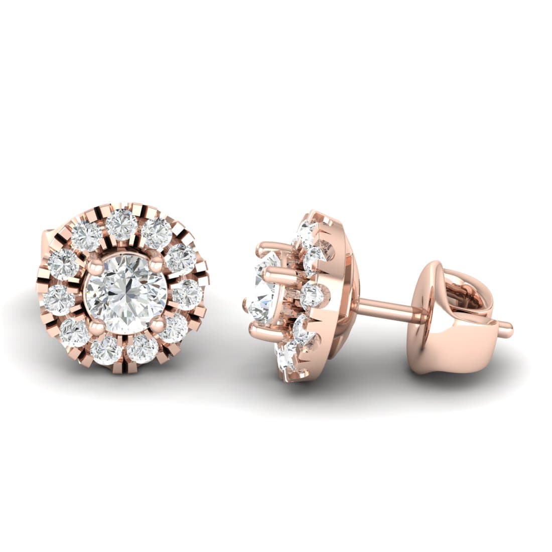 Round Cluster Diamond Earrings
