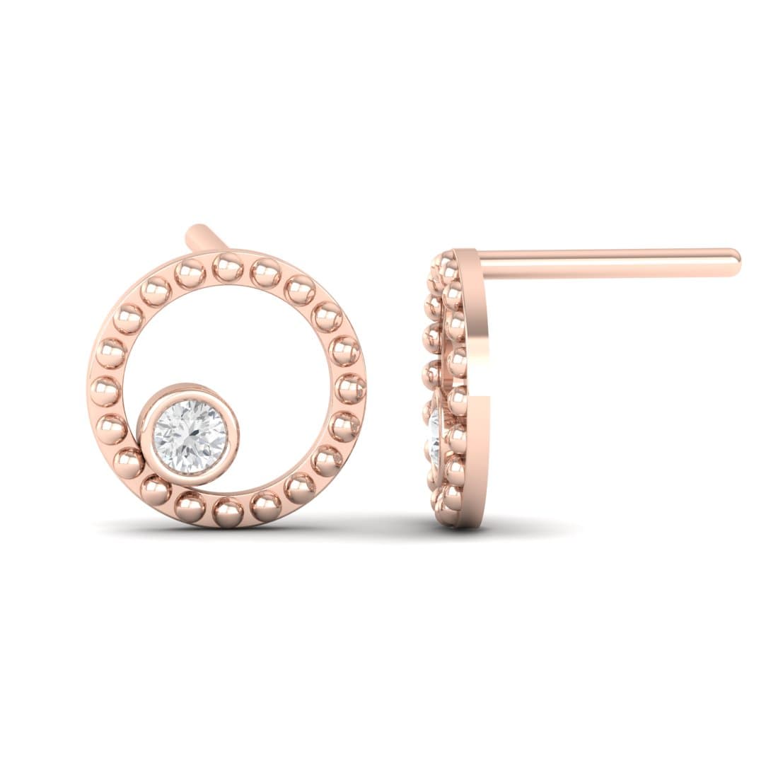 Meher One Stone Diamond Earrings