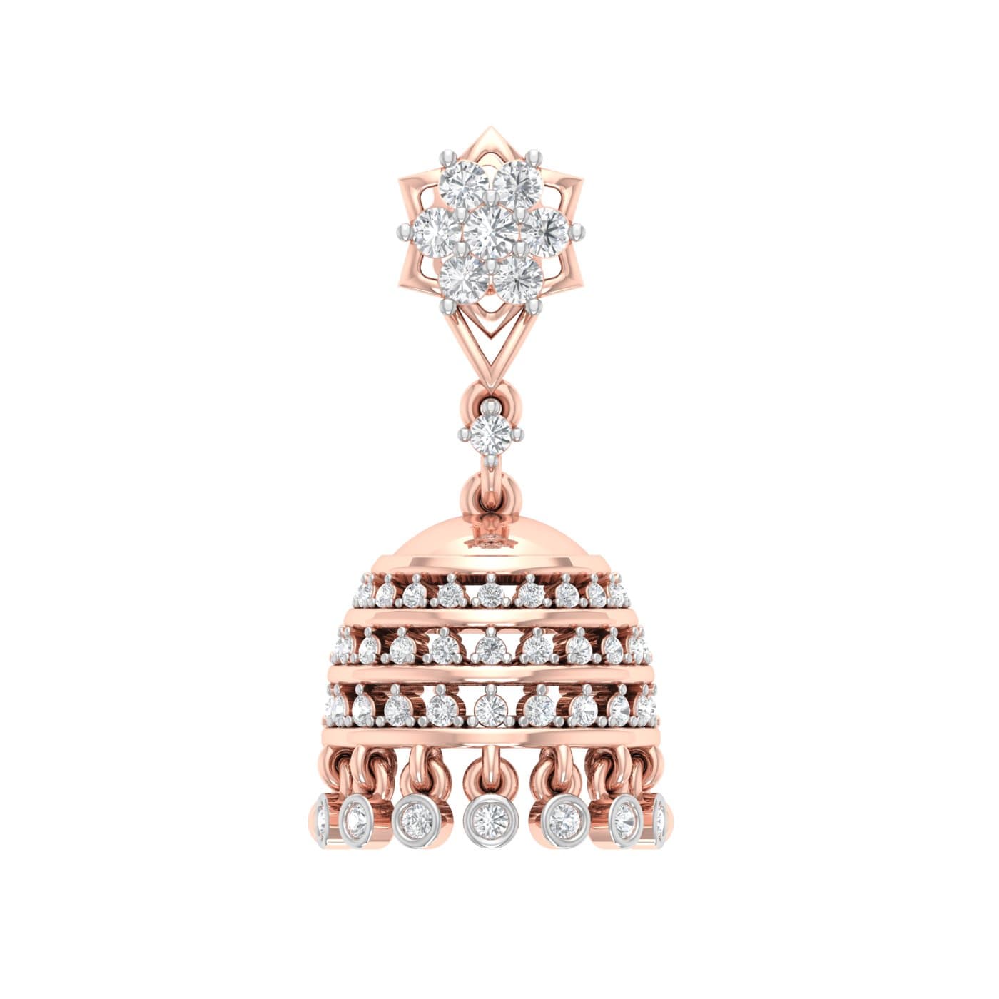 Rajata Traditional Diamond Jhumkas