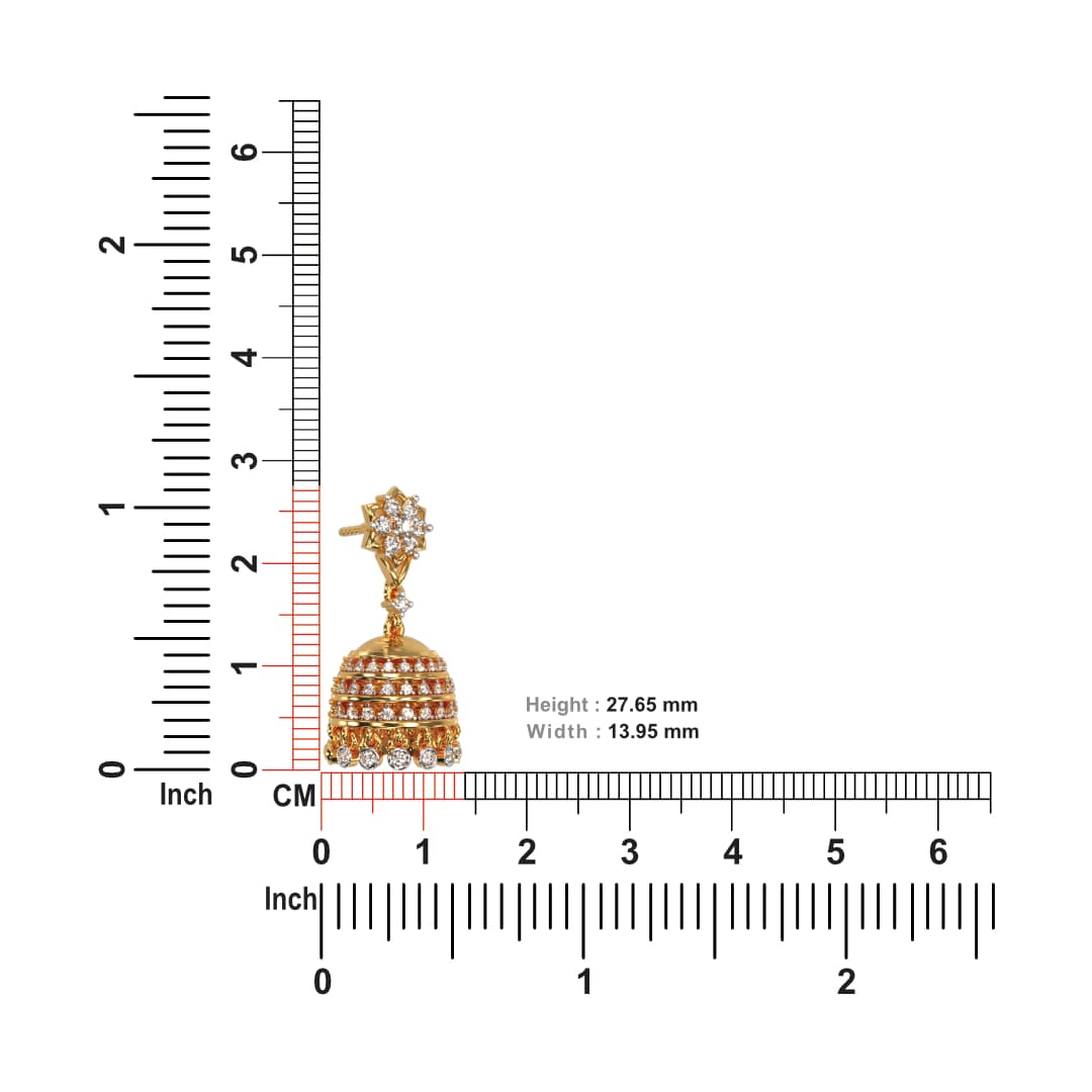 Rajata Traditional Diamond Jhumkas