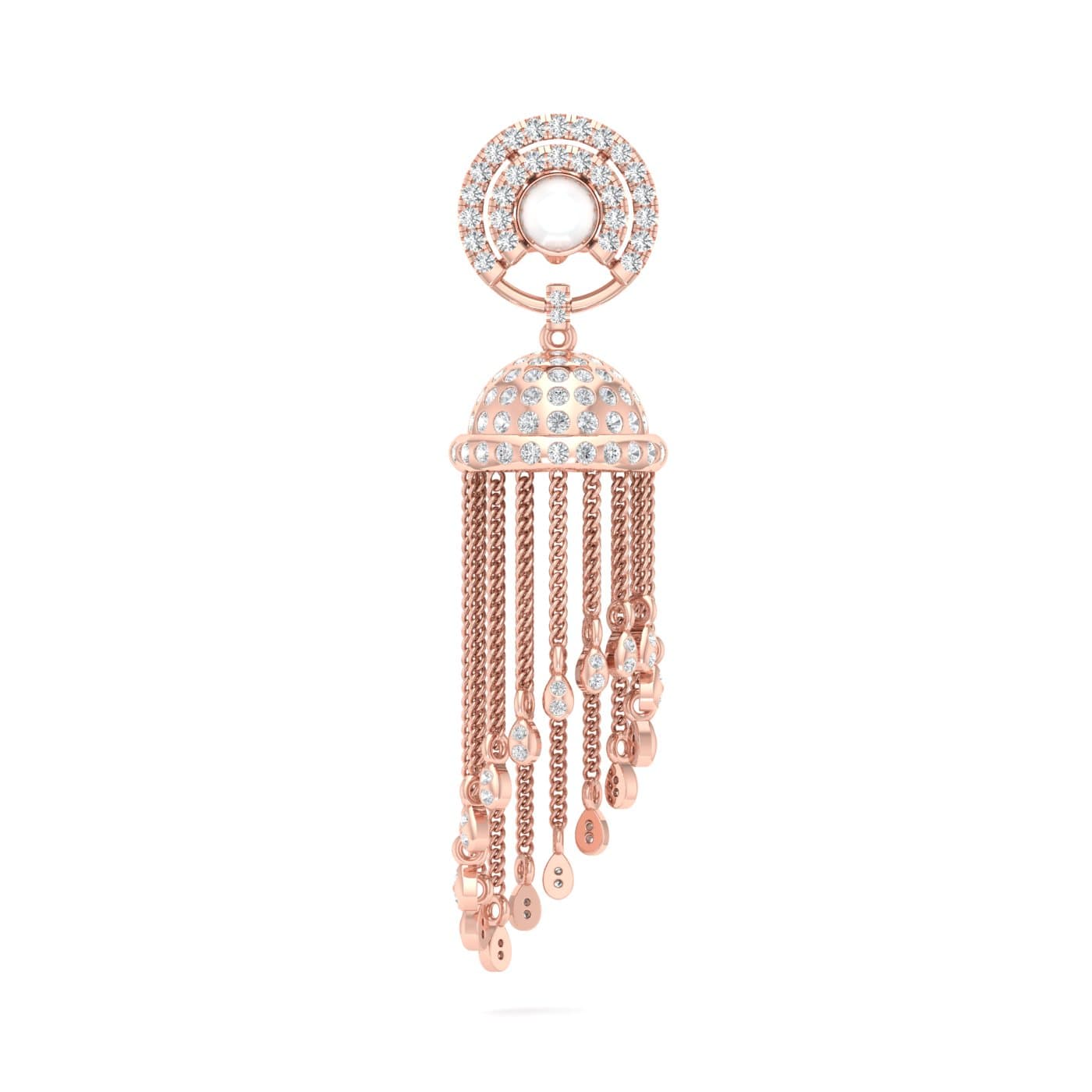 Long Beautiful Diamond Jhumkas