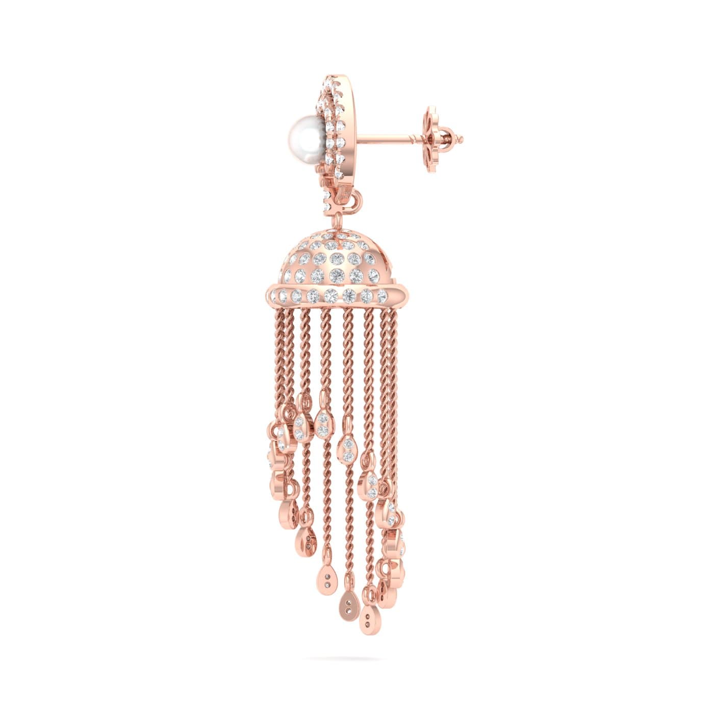 Long Beautiful Diamond Jhumkas