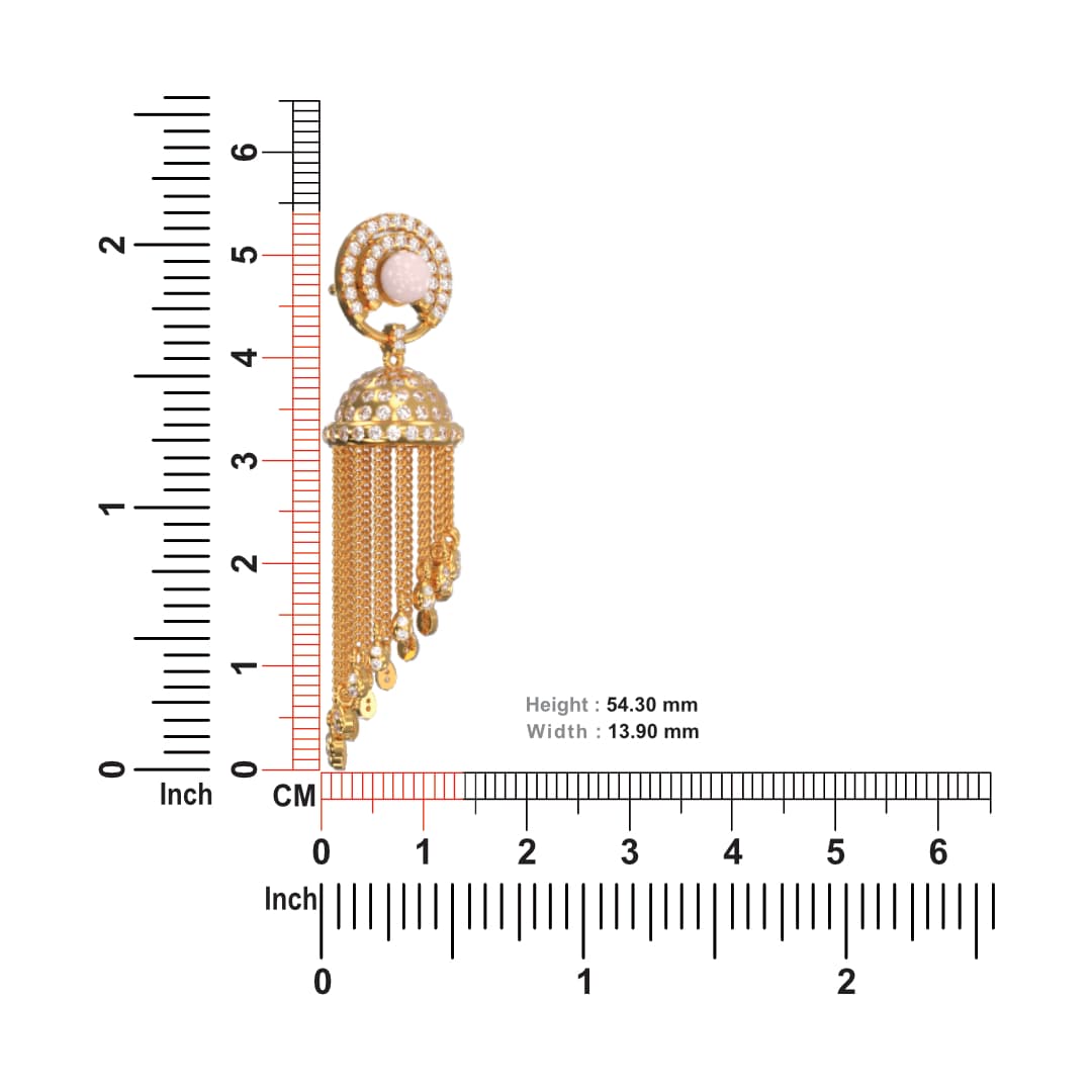 Long Beautiful Diamond Jhumkas