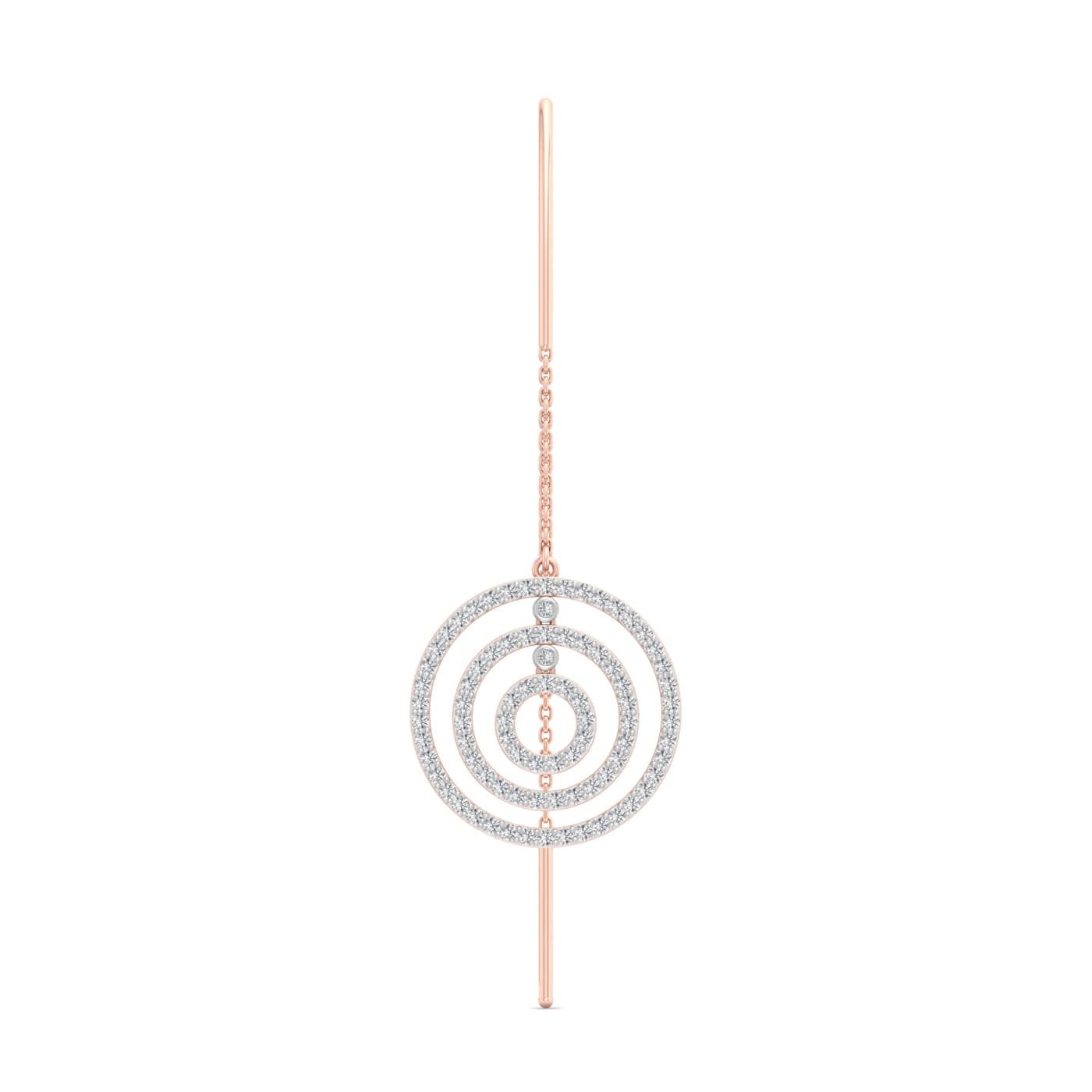 Glittering Circles Diamond Sui Dhaga Earrings