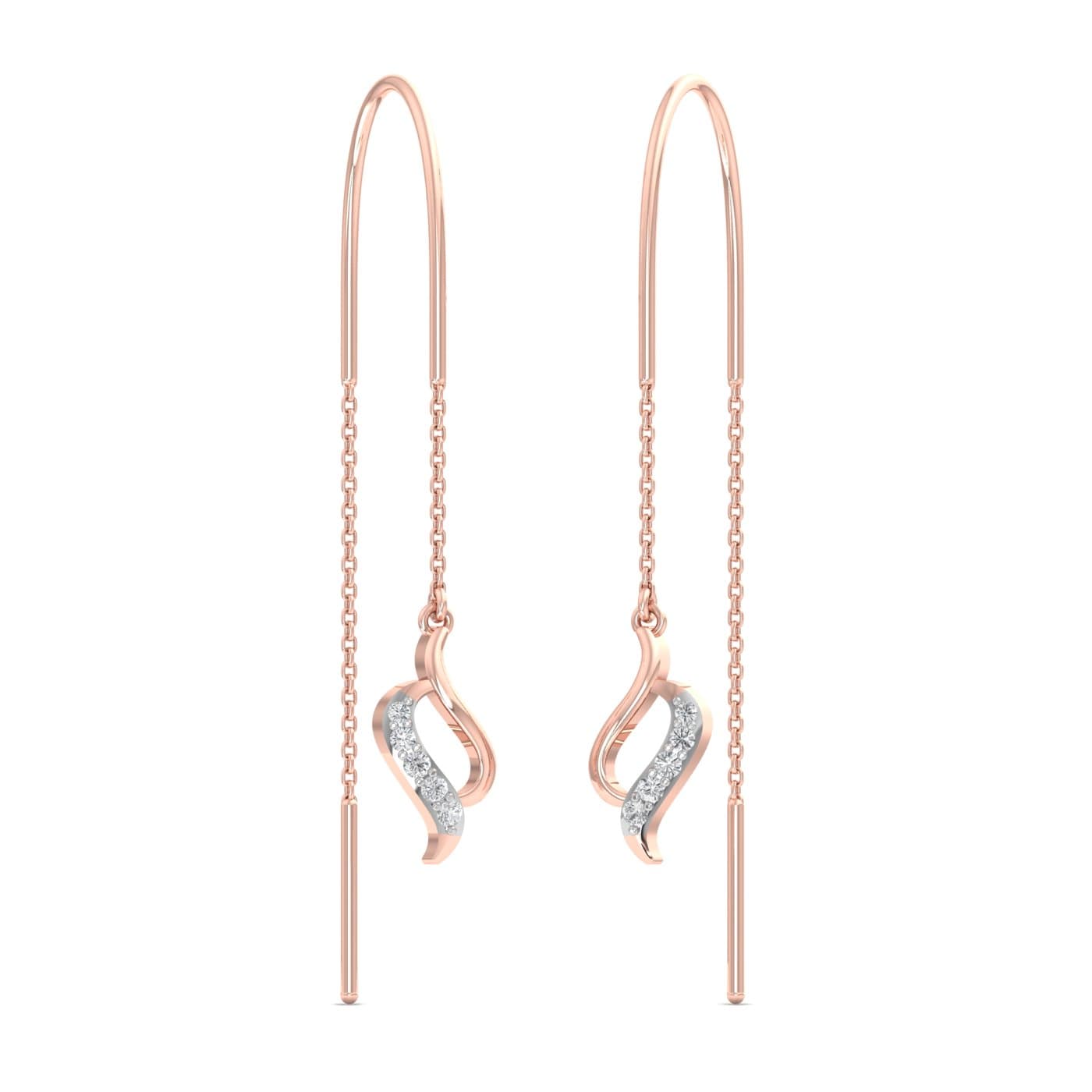 Twirling Dezzels Diamond Sui Dhaga Earrings