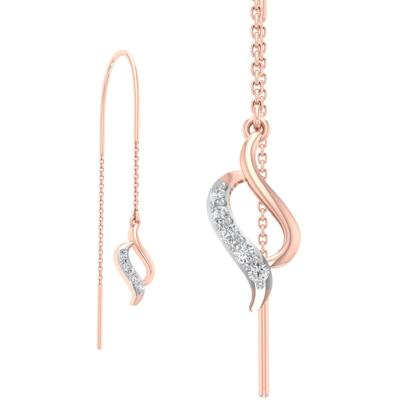 Twirling Dezzels Diamond Sui Dhaga Earrings